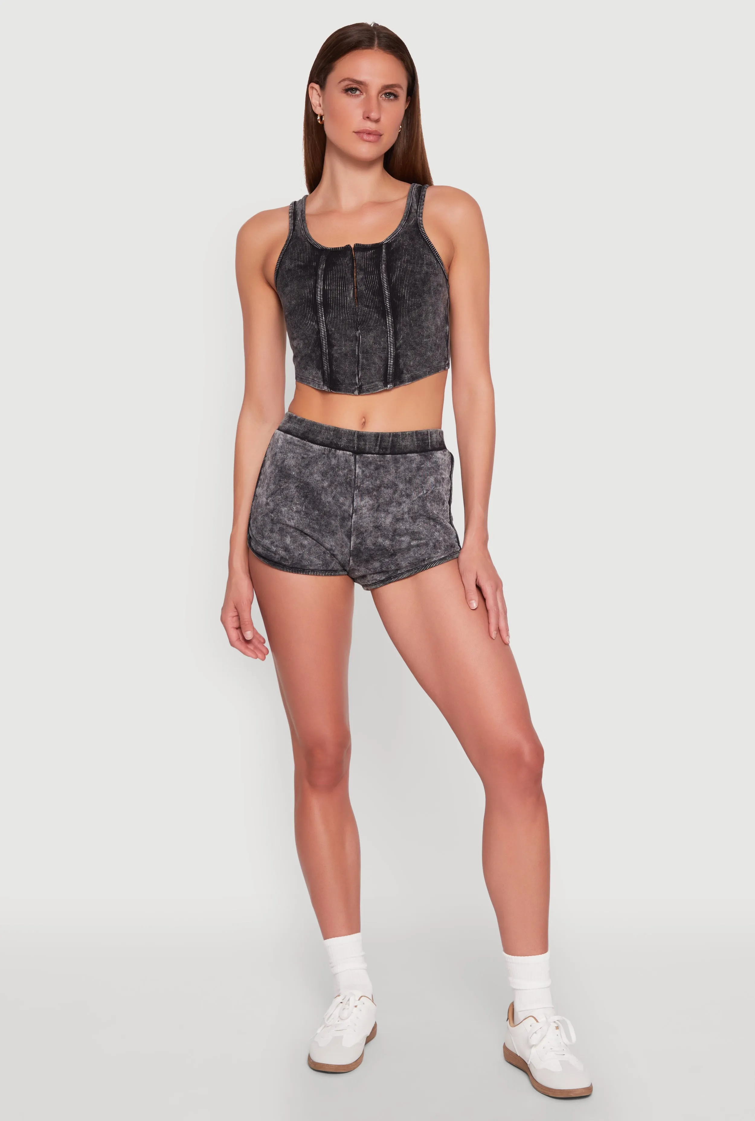 Cropped Mineral Wash Corset Top sold by Rainbow product image thumbnail 3