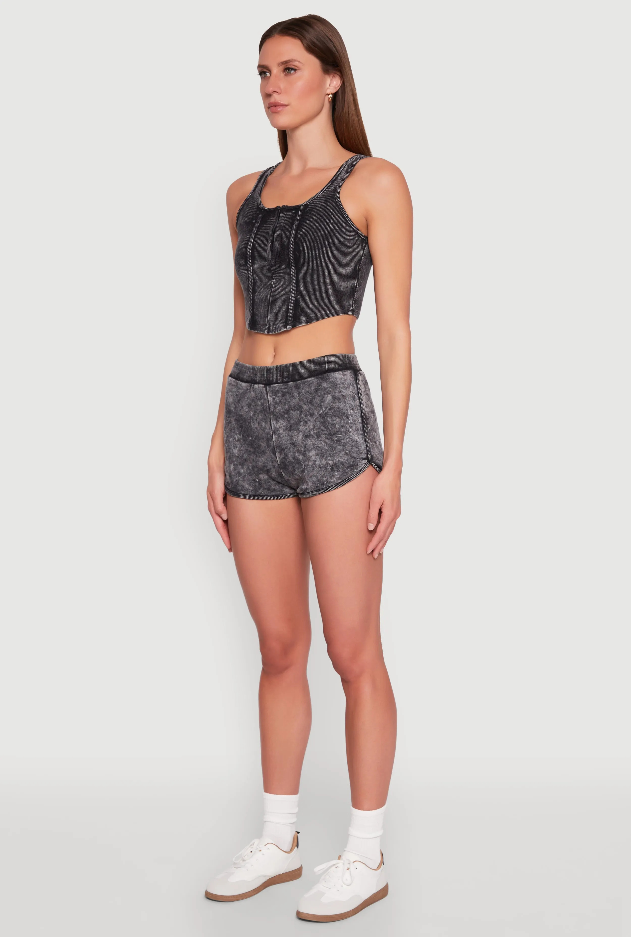 Cropped Mineral Wash Corset Top sold by Rainbow product image thumbnail 5