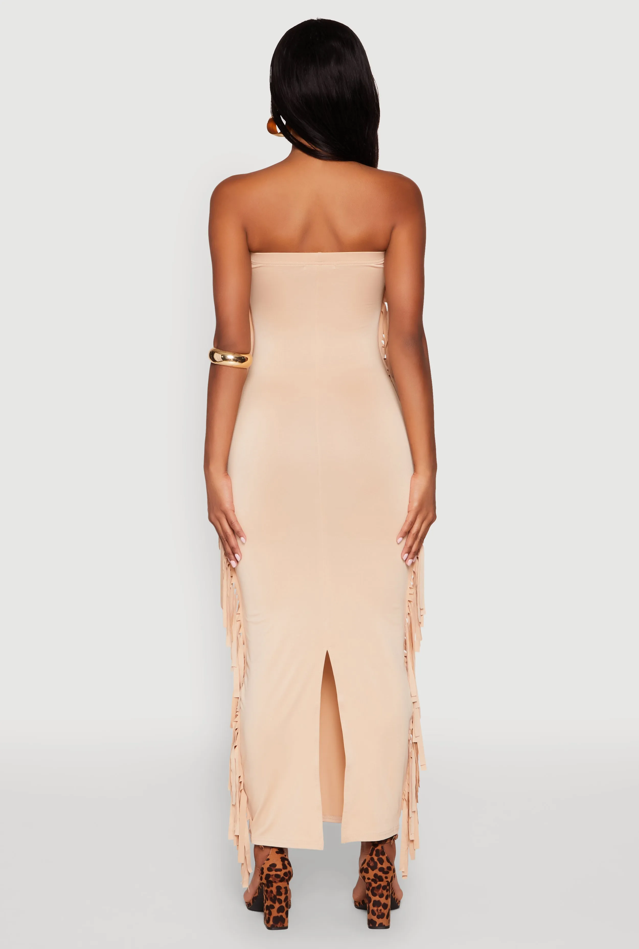 Side Fringe Maxi Tube Dress sold by Rainbow product image thumbnail 5