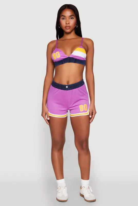 Jersey Mesh 90 Graphic Contrast Trim Sweatshorts sold by Rainbow