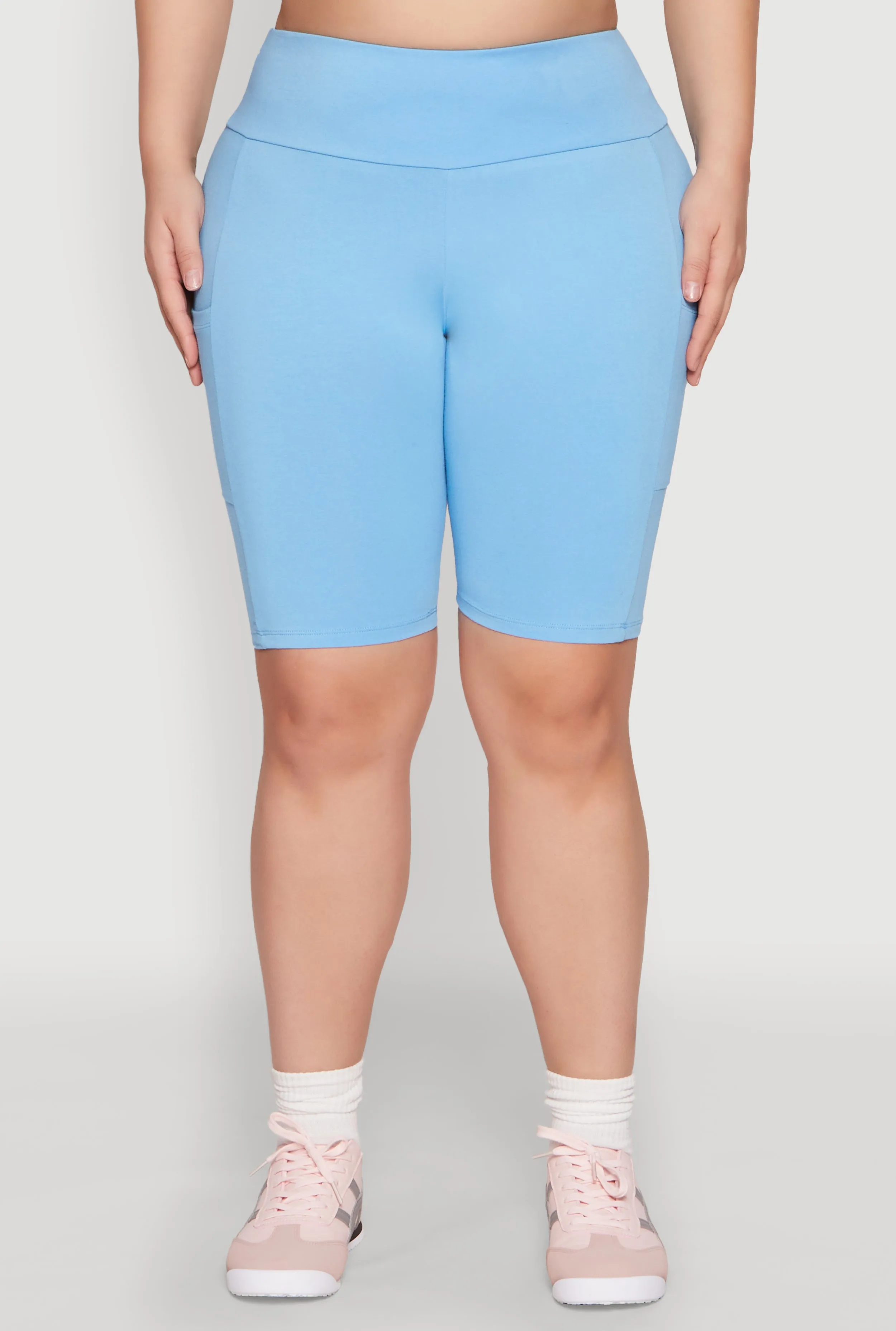 Plus Size High Waist Cell Phone Pocket Biker Shorts sold by Rainbow product image thumbnail 5