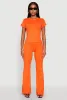 High Waisted Rib Knit Palazzo Pants sold by Rainbow