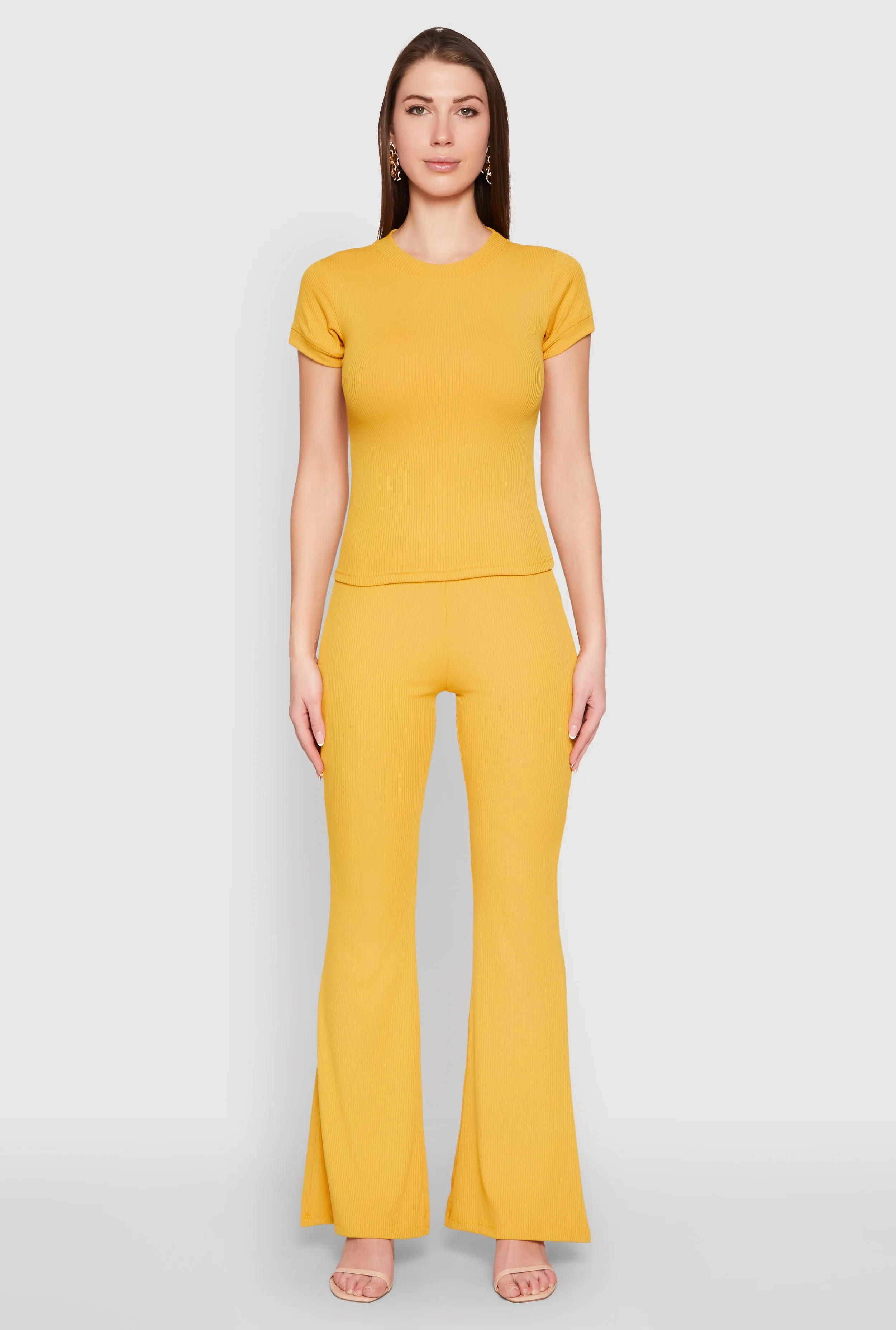 High Waisted Rib Knit Palazzo Pants sold by Rainbow product image thumbnail 2