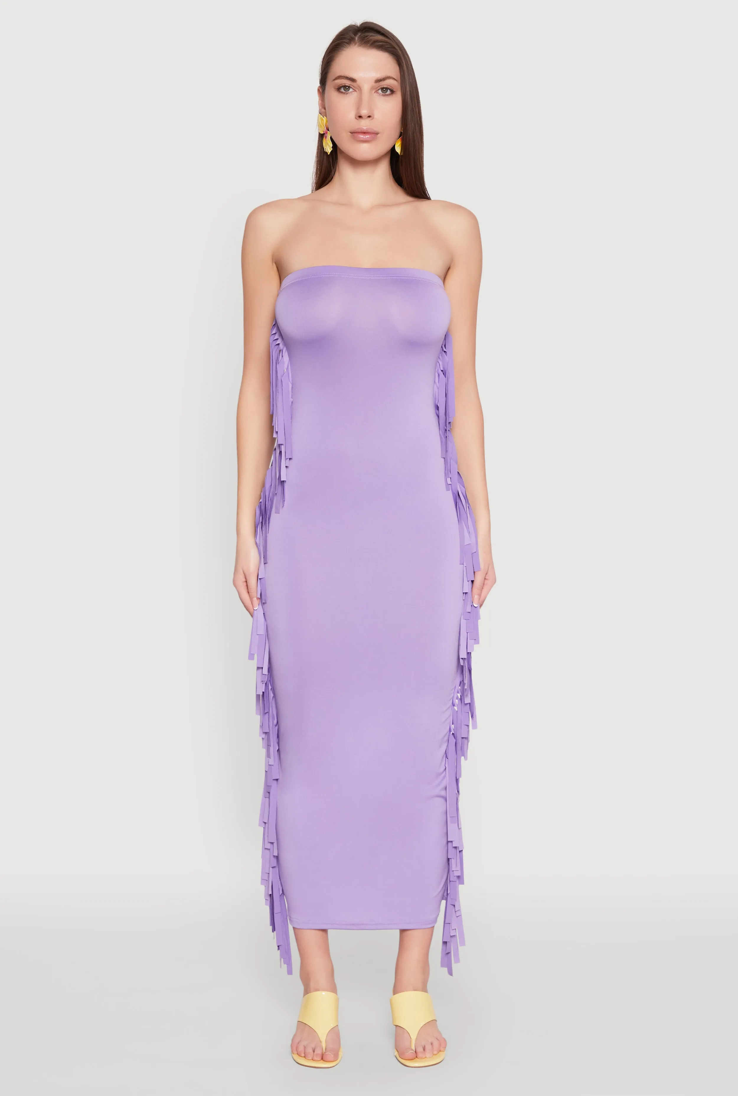 Side Fringe Maxi Tube Dress sold by Rainbow product image thumbnail 2