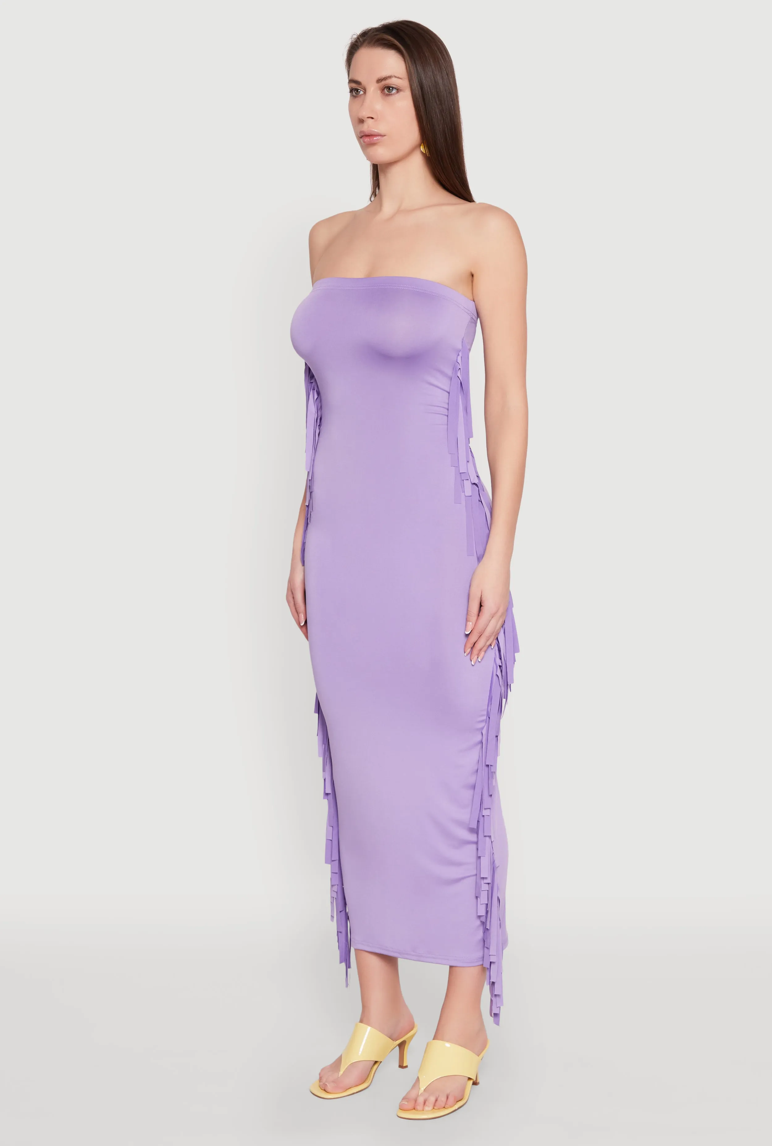 Side Fringe Maxi Tube Dress sold by Rainbow product image thumbnail 3