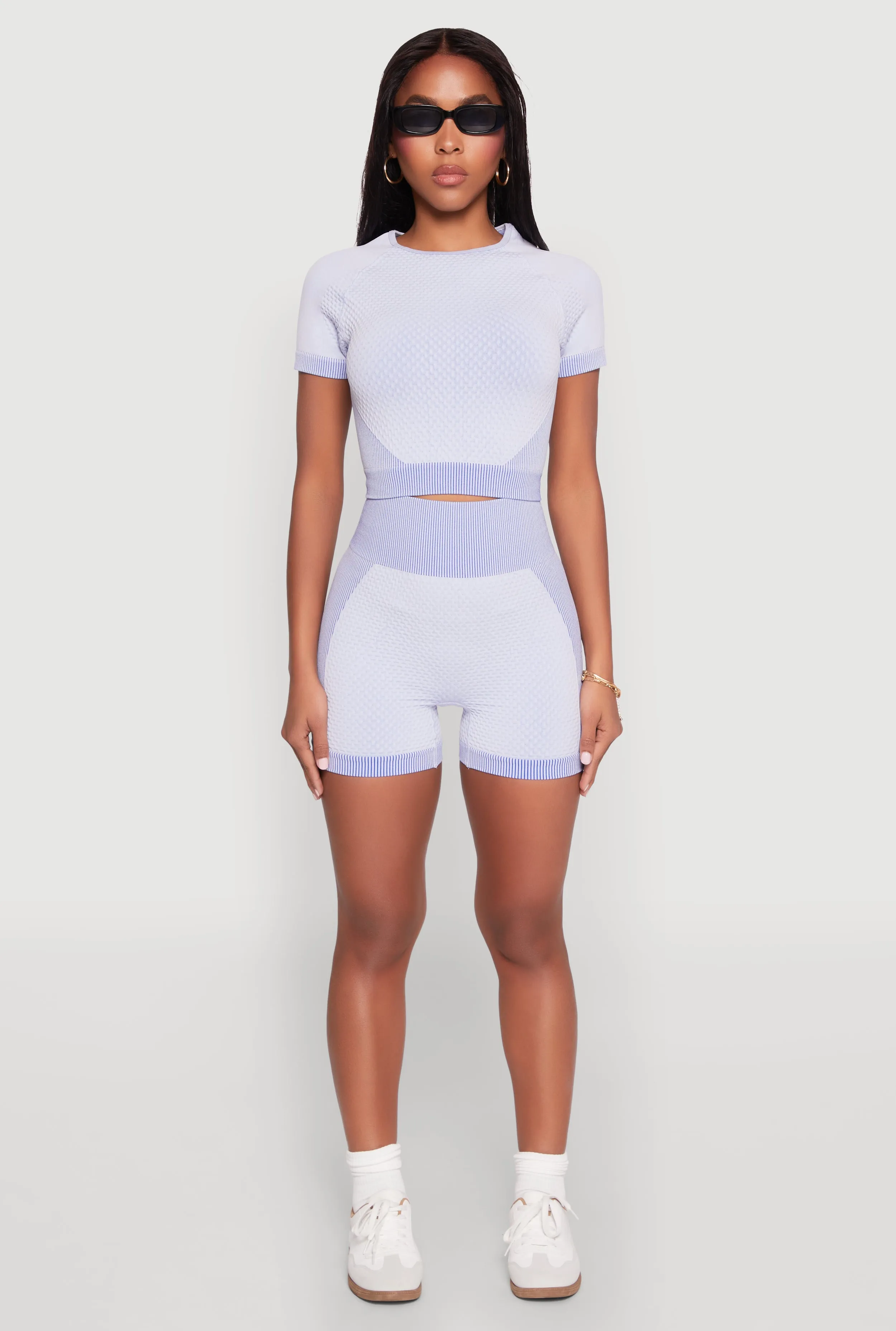 Seamless Ribbed Knit Ruched Biker Shorts sold by Rainbow product image thumbnail 2