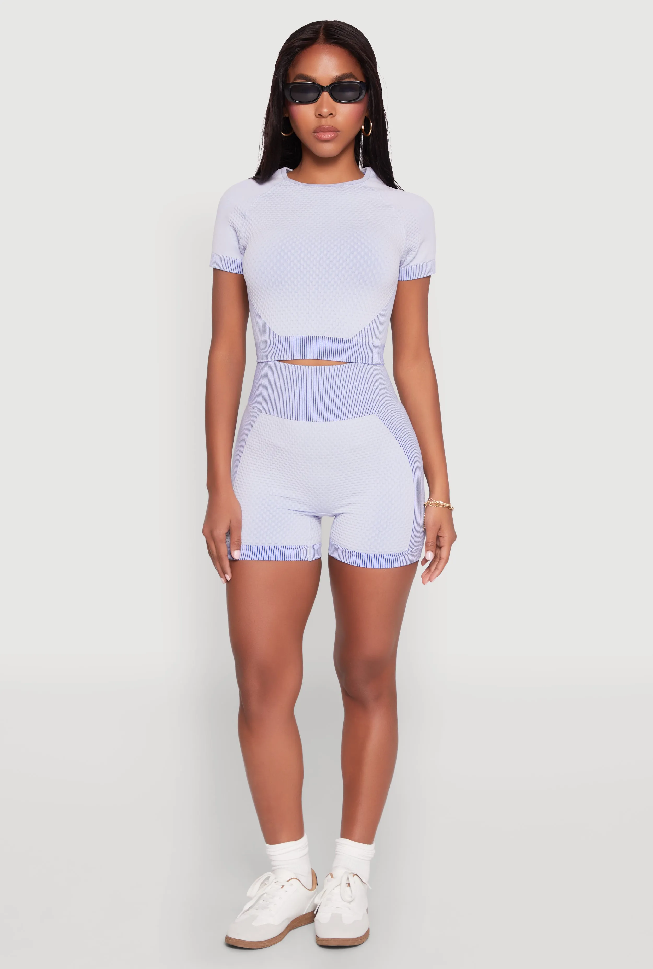 Seamless Ribbed Knit Ruched Biker Shorts sold by Rainbow