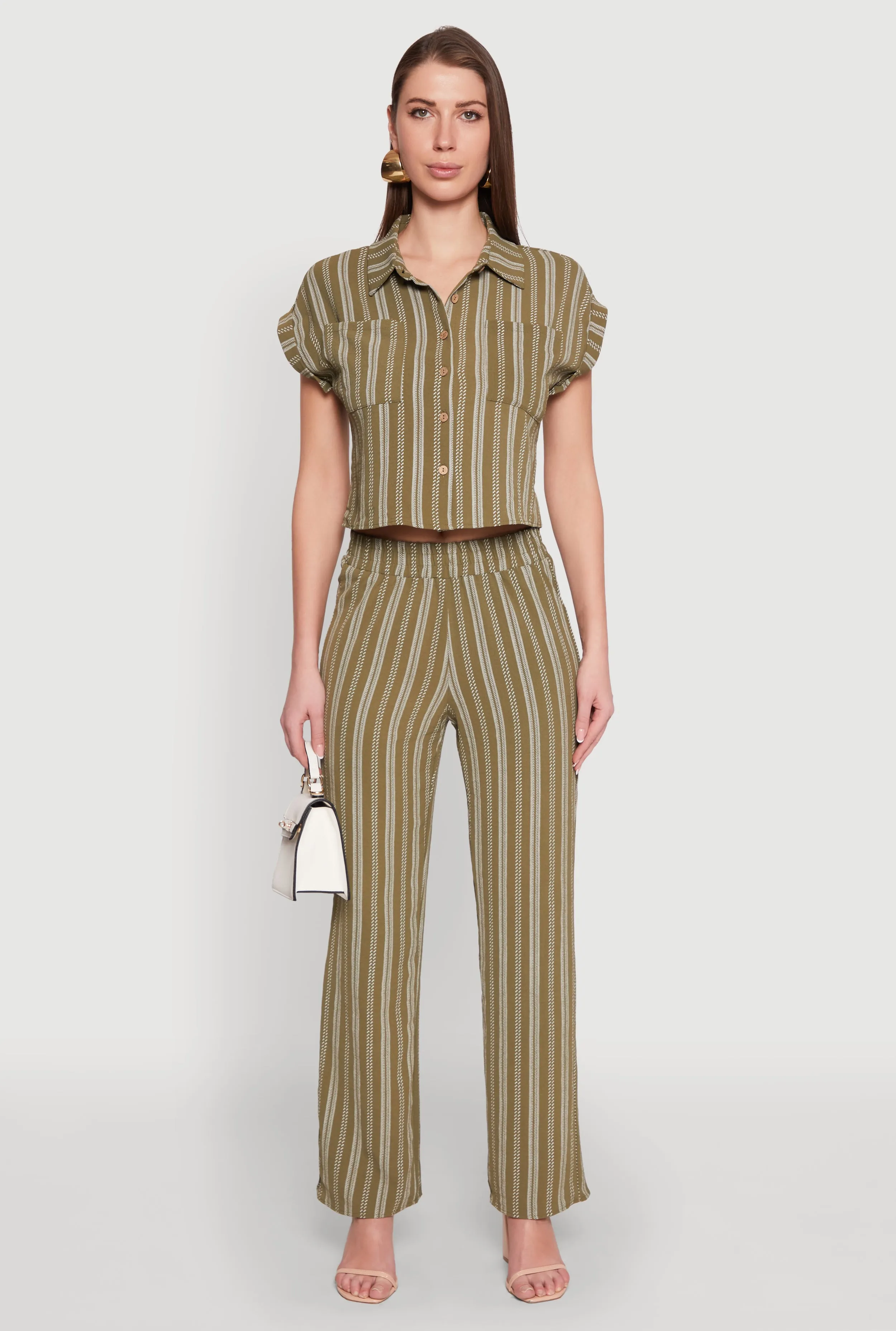 Airy Striped Pattern Pants sold by Rainbow