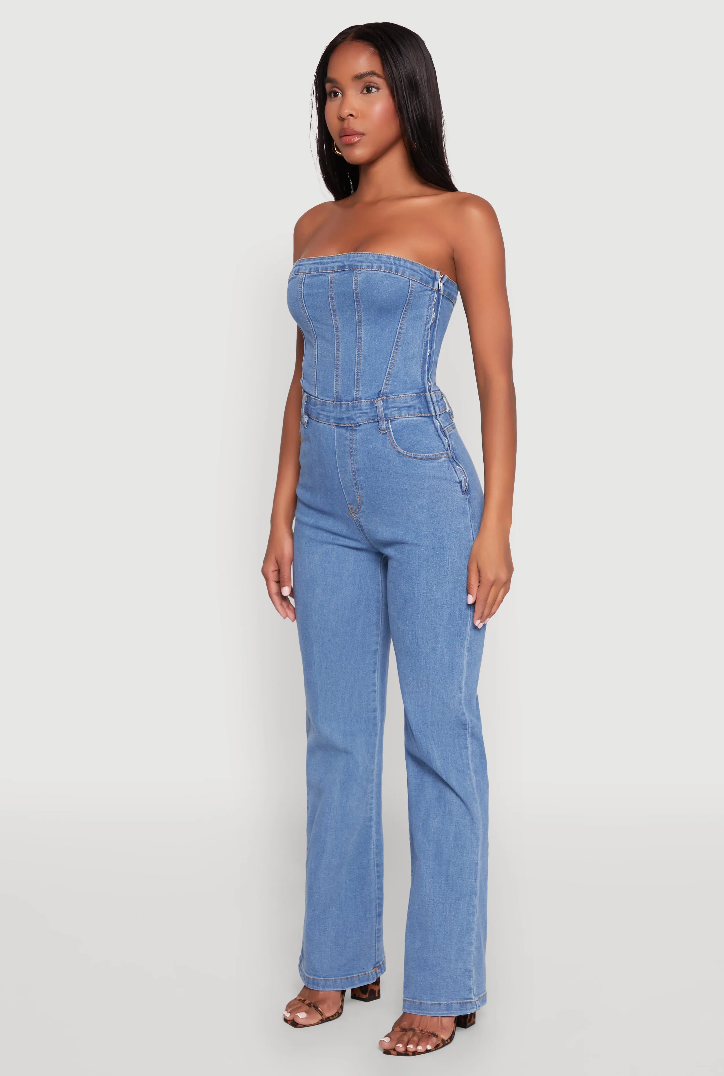 Daisy Strapless Corset Denim Jumpsuit sold by Rainbow product image thumbnail 3