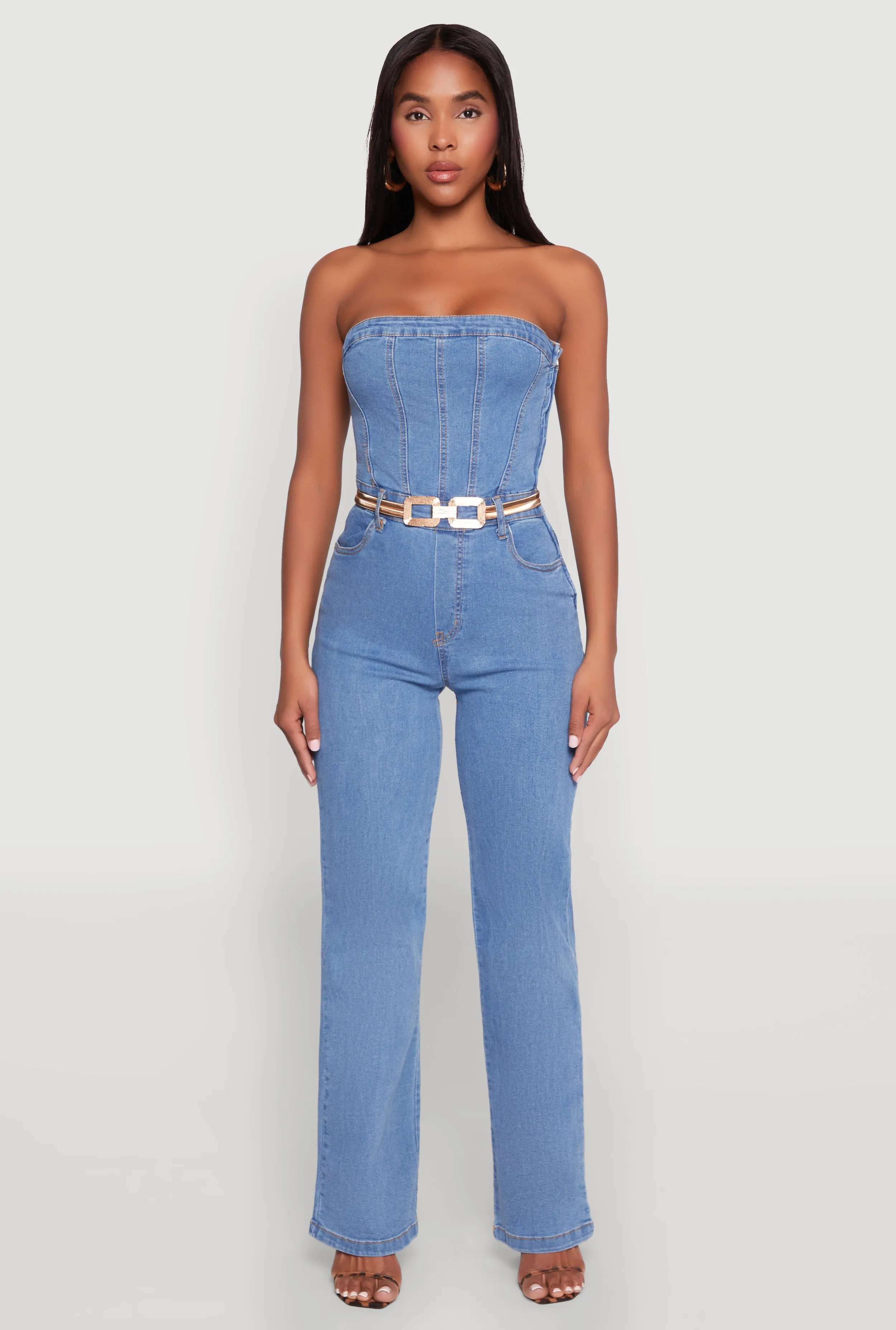 Daisy Strapless Corset Denim Jumpsuit sold by Rainbow product image thumbnail 2