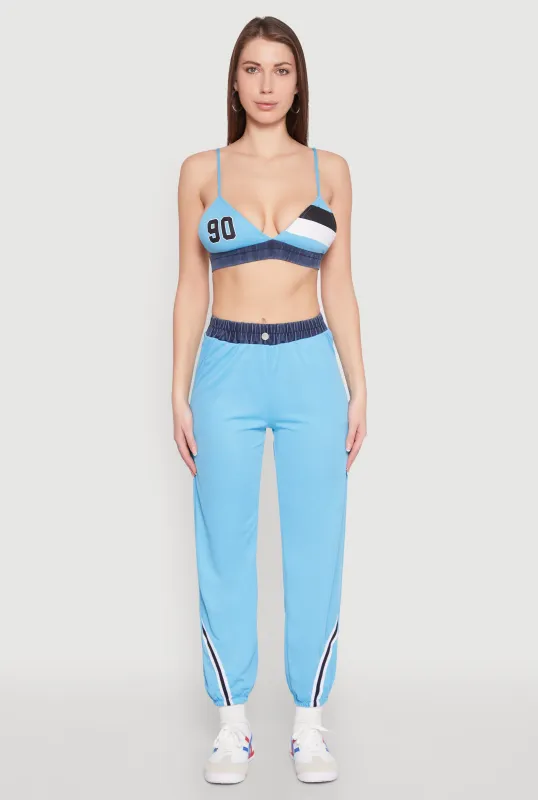 Contrast Trim High Waisted Joggers sold by Rainbow