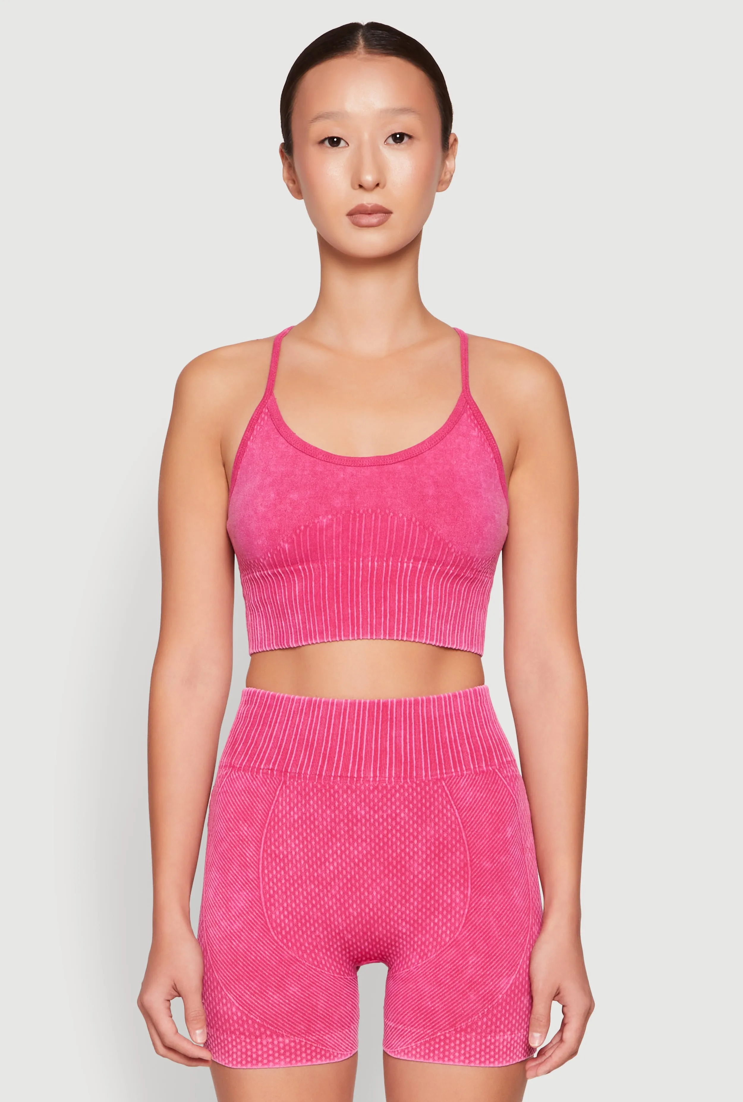 Seamless Ribbed Knit Sports Bra sold by Rainbow