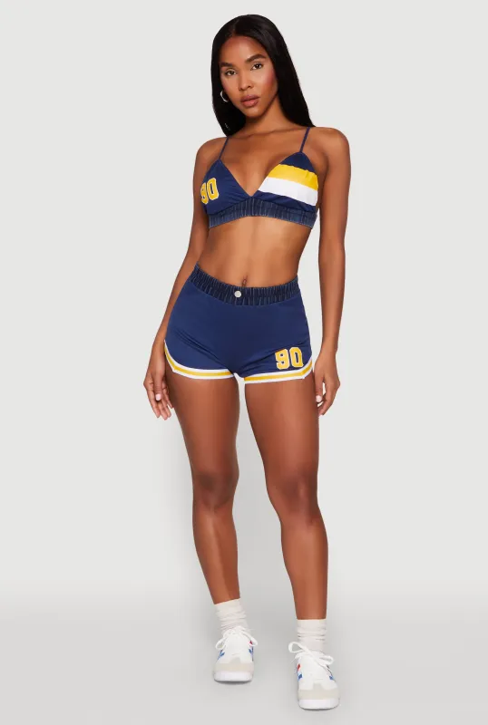 Jersey Mesh 90 Graphic Contrast Trim Sweatshorts sold by Rainbow