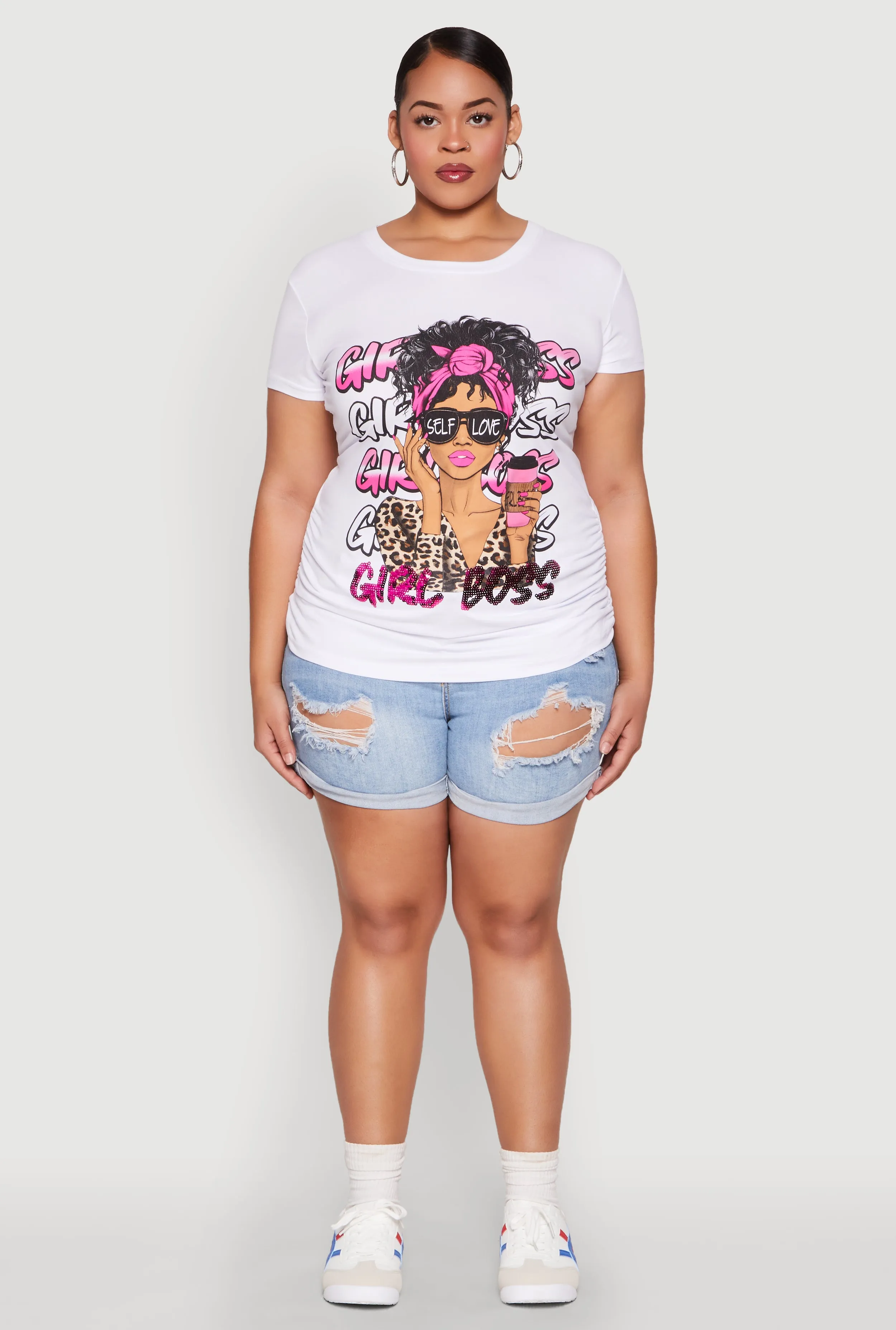 Plus Size Girl Boss Sequin Graphic Tee sold by Rainbow product image thumbnail 3
