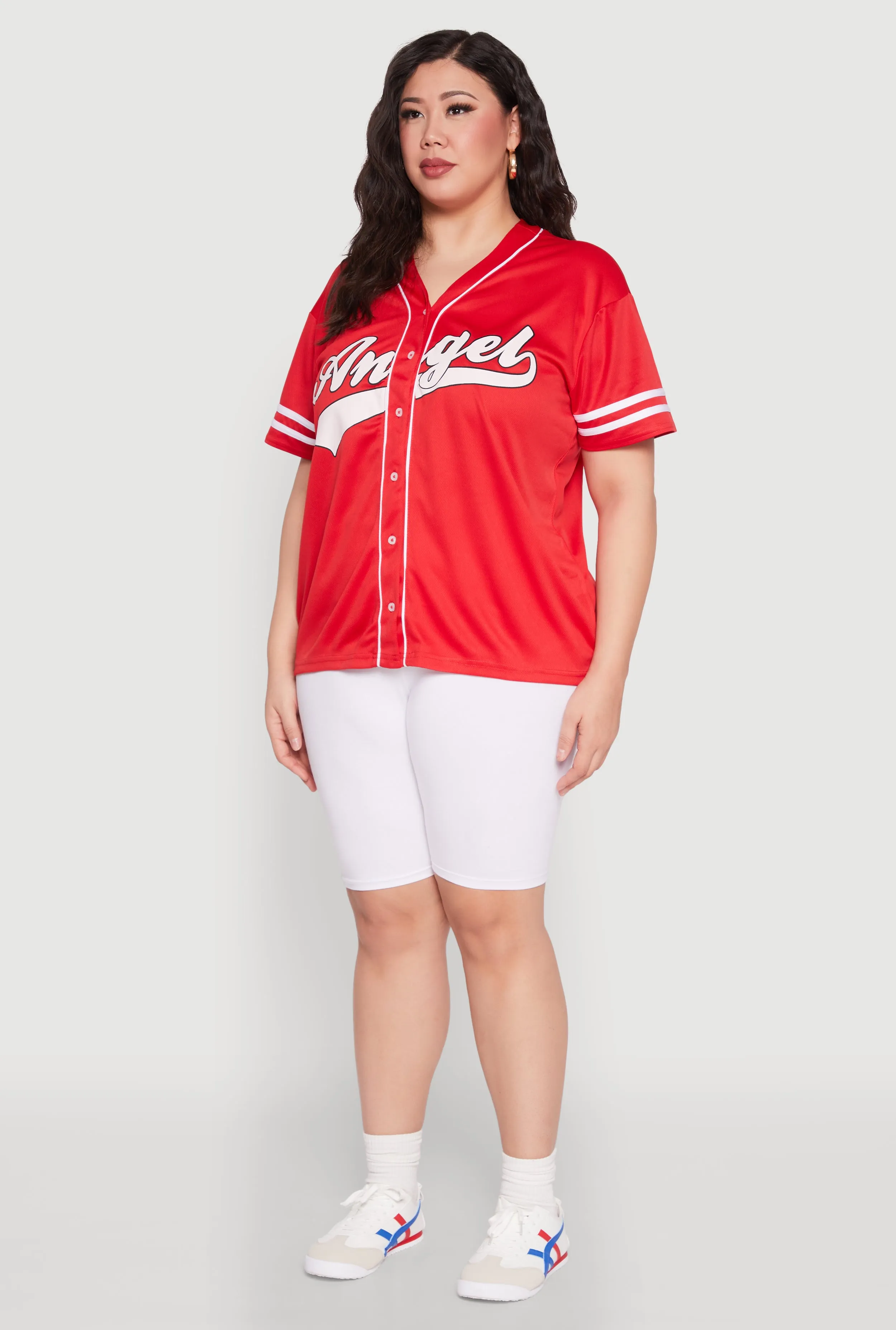 Plus Size Angel Graphic Baseball Tee sold by Rainbow product image thumbnail 5