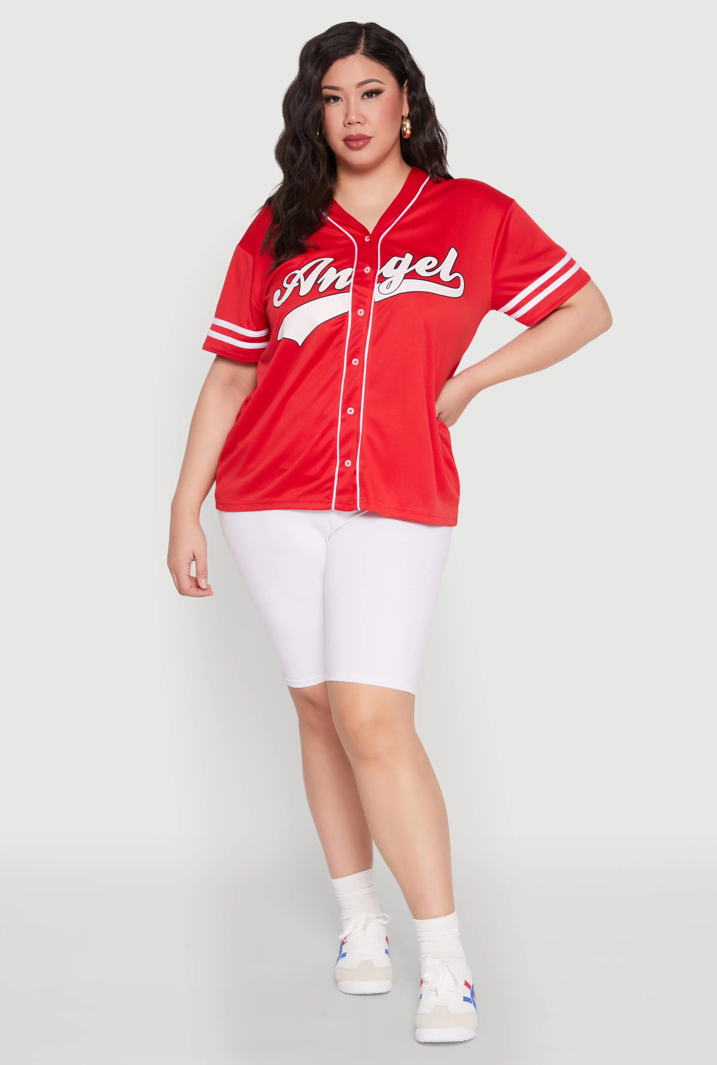Plus Size Angel Graphic Baseball Tee sold by Rainbow product image thumbnail 3