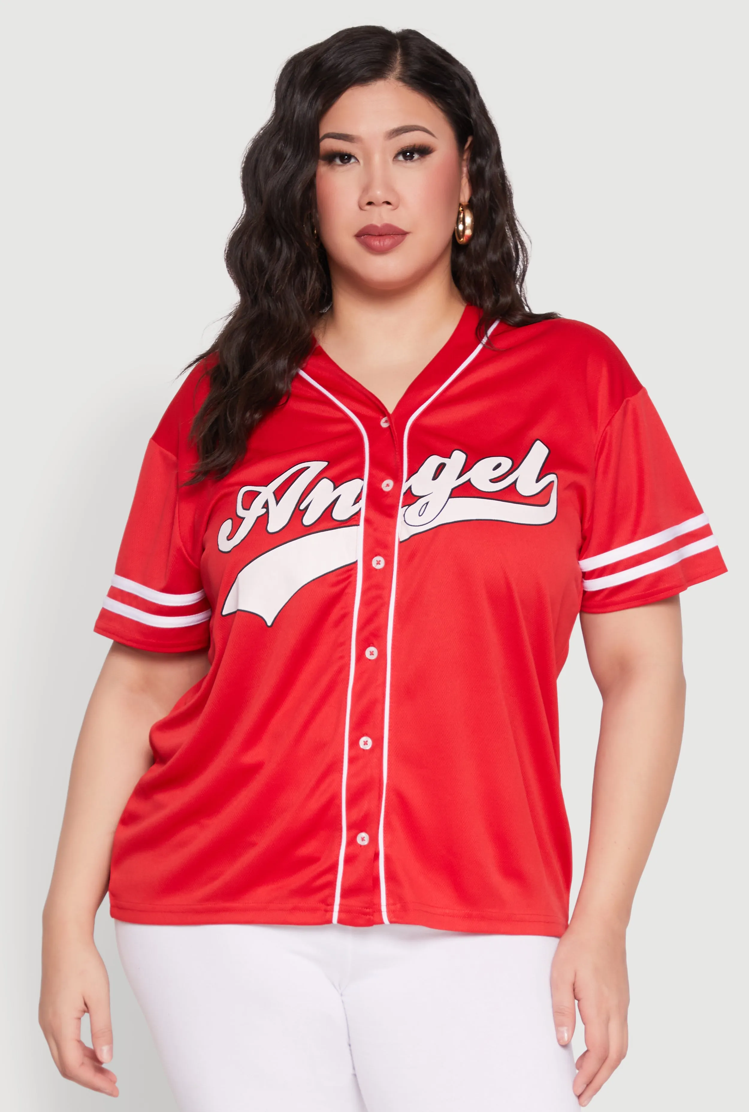 Plus Size Angel Graphic Baseball Tee sold by Rainbow product image thumbnail 2