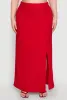 Plus Size High Waisted Slit Front Skirt sold by Rainbow