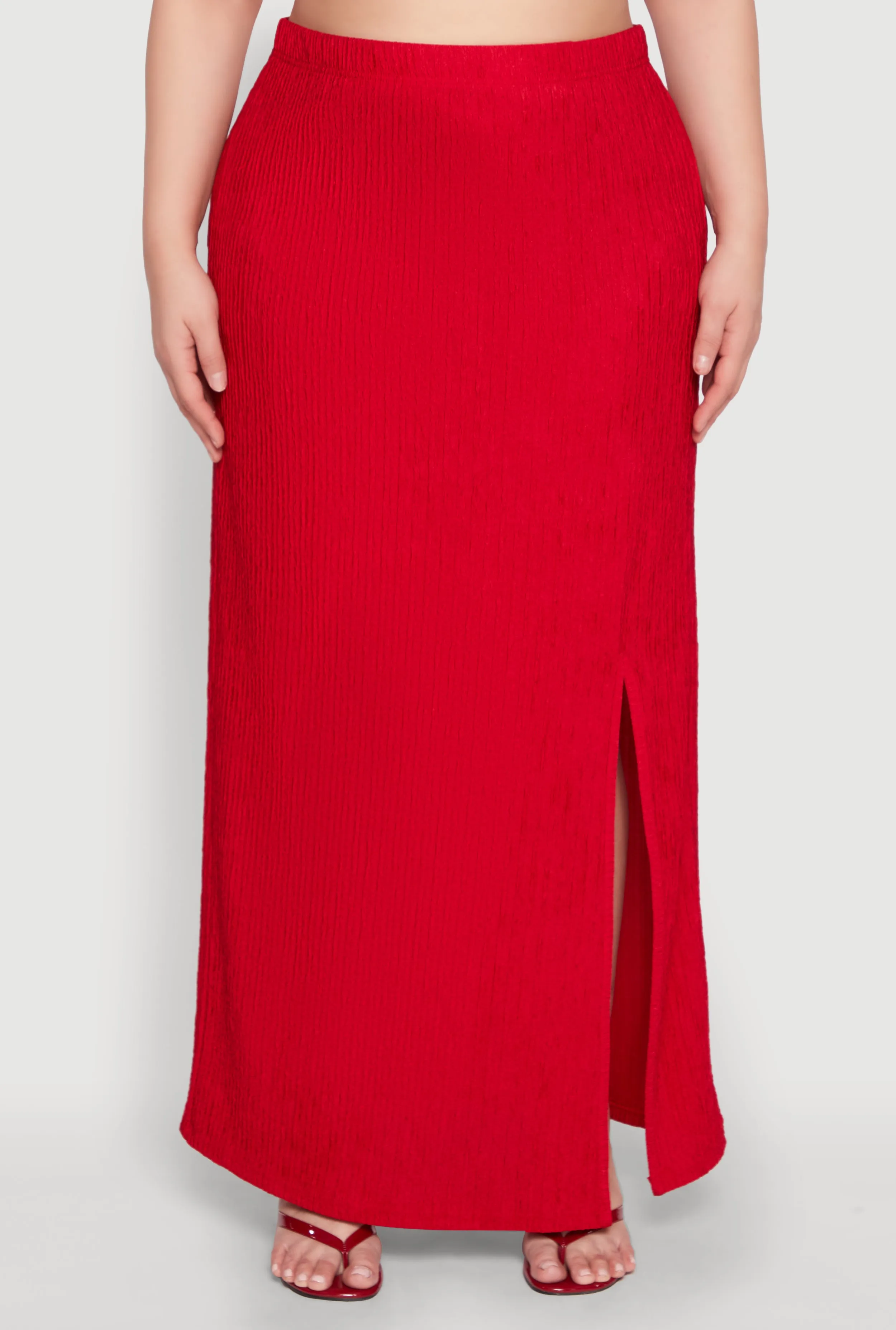 Plus Size High Waisted Slit Front Skirt sold by Rainbow product image thumbnail 3