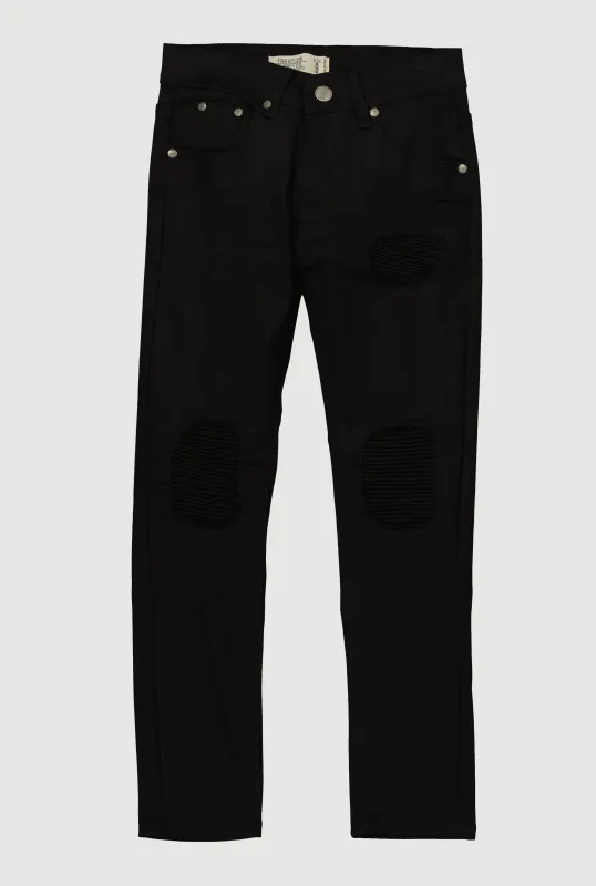 Boys Patch and Repair Moto Skinny Jeans sold by Rainbow