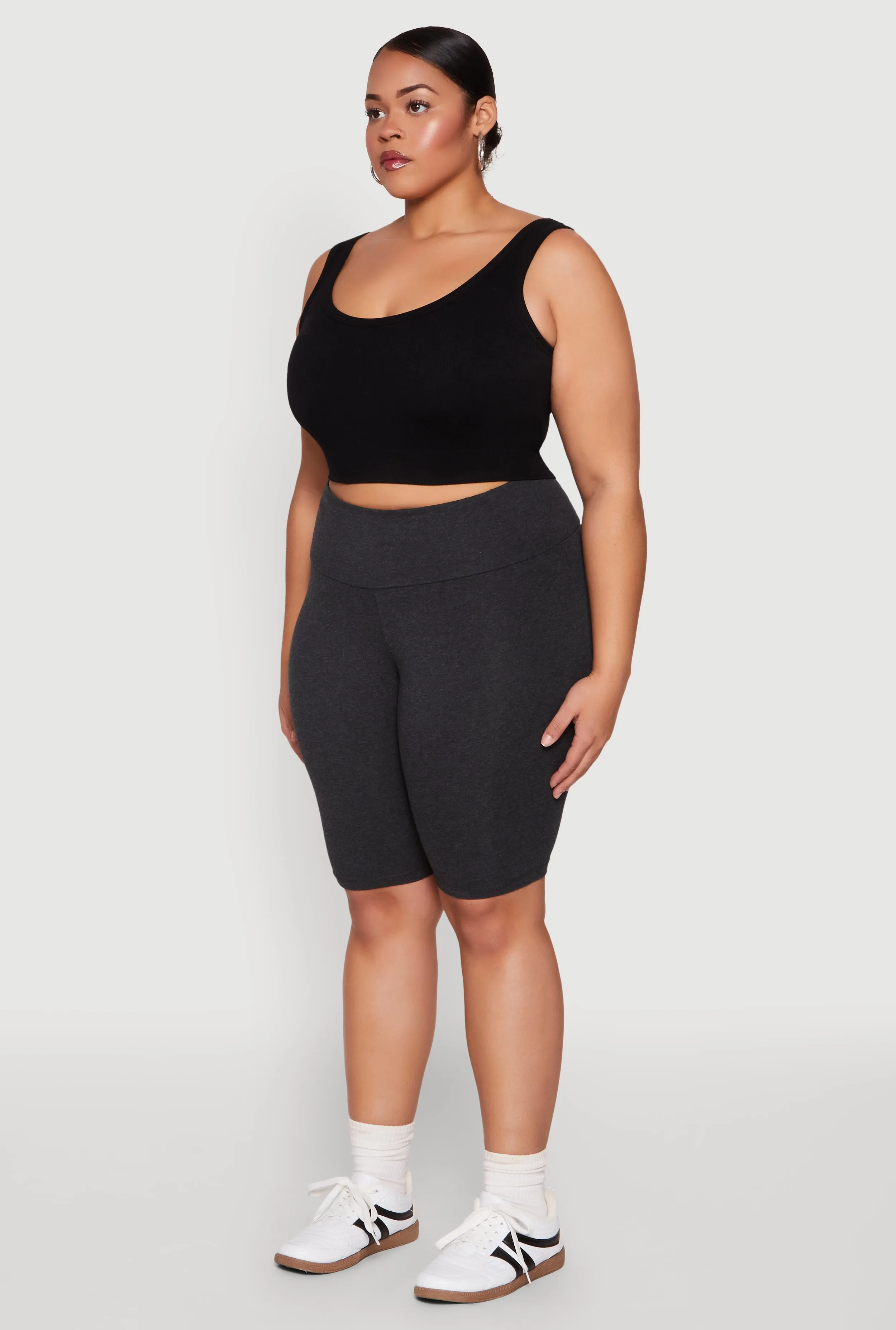 Plus Size High Waisted Bike Shorts sold by Rainbow product image thumbnail 3