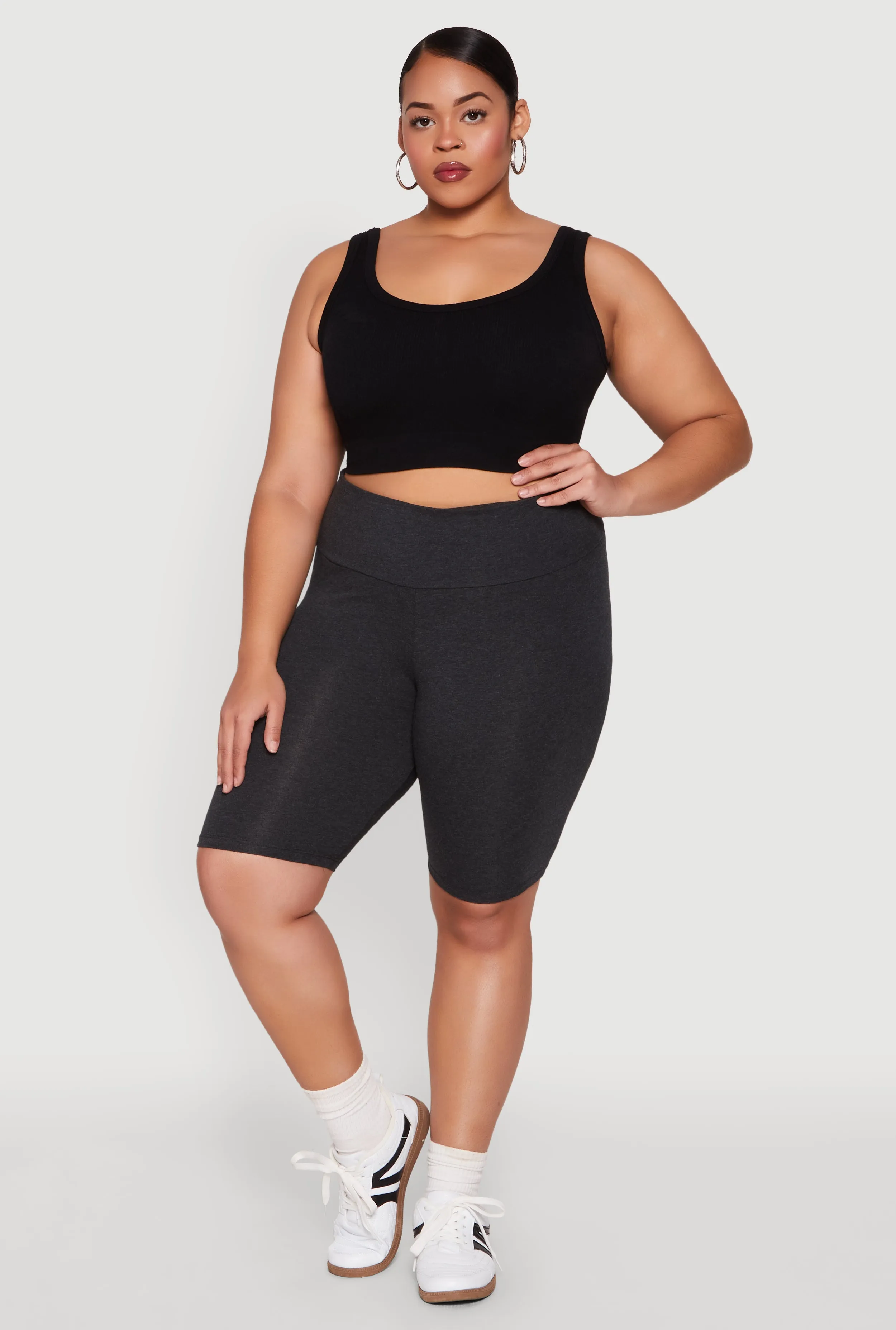 Plus Size High Waisted Bike Shorts sold by Rainbow product image thumbnail 2