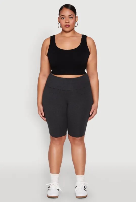 Plus Size High Waisted Bike Shorts sold by Rainbow