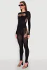 Seamless Leopard Print Laser Cut Fishnet Catsuit sold by Rainbow