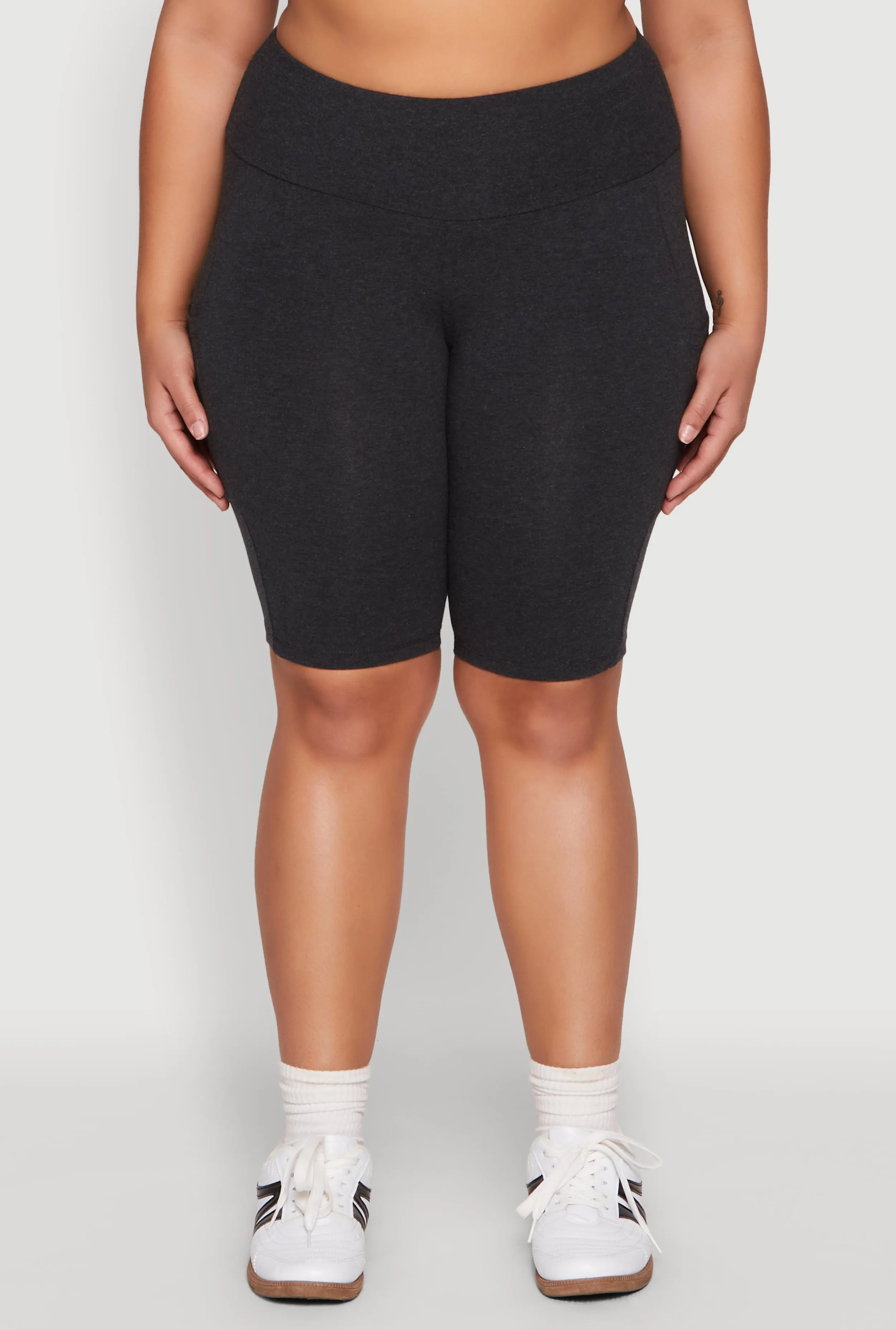 Plus Size High Waist Cell Phone Pocket Biker Shorts sold by Rainbow product image thumbnail 5