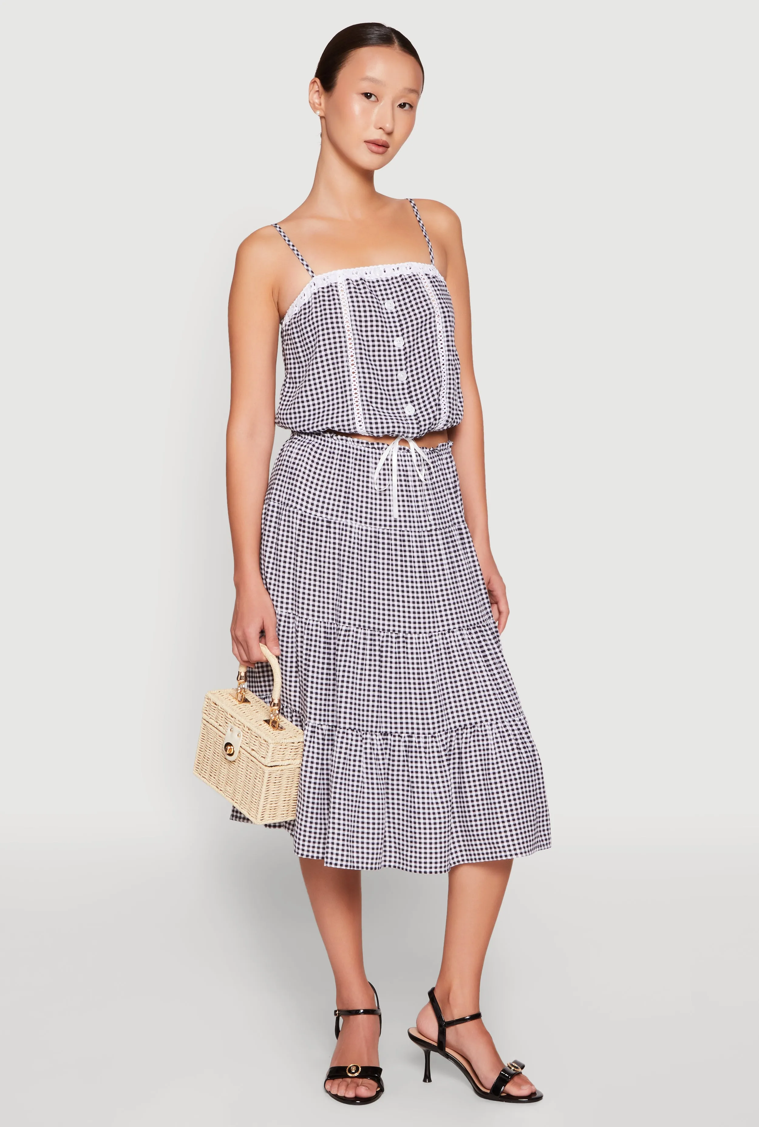 Madden Girl Faux Button Tie Front Crop Top sold by Rainbow product image thumbnail 2