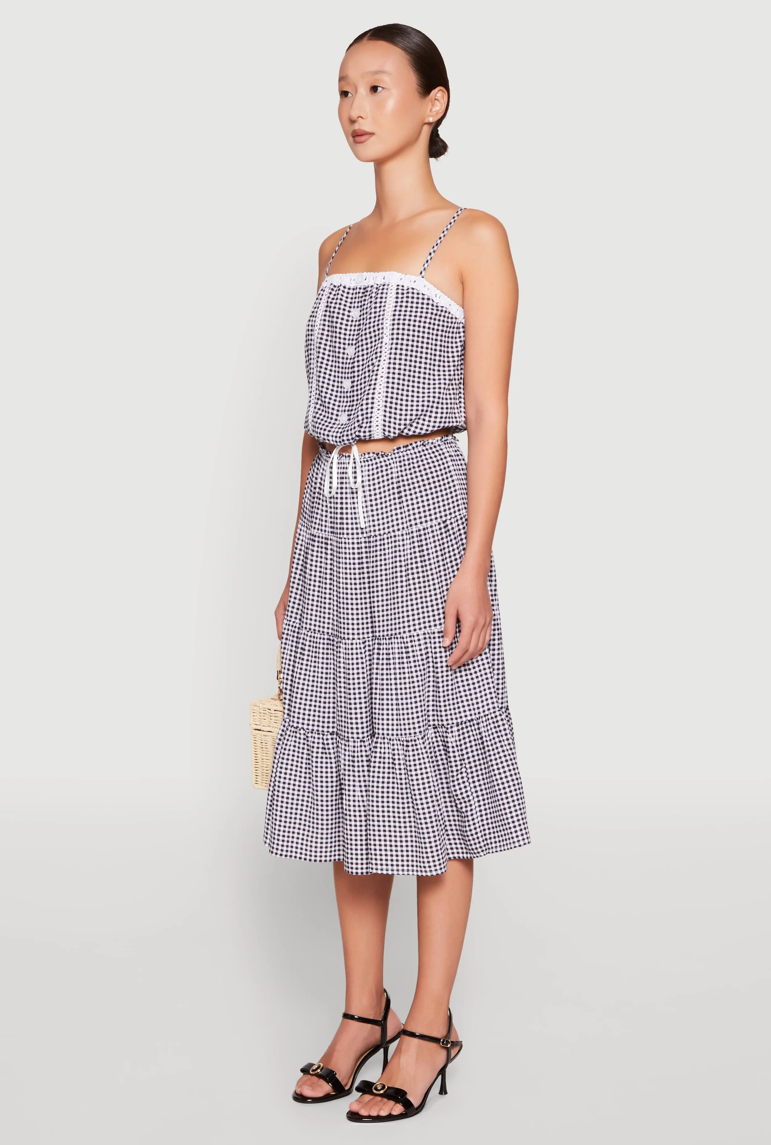 Madden Girl Faux Button Tie Front Crop Top sold by Rainbow product image thumbnail 5