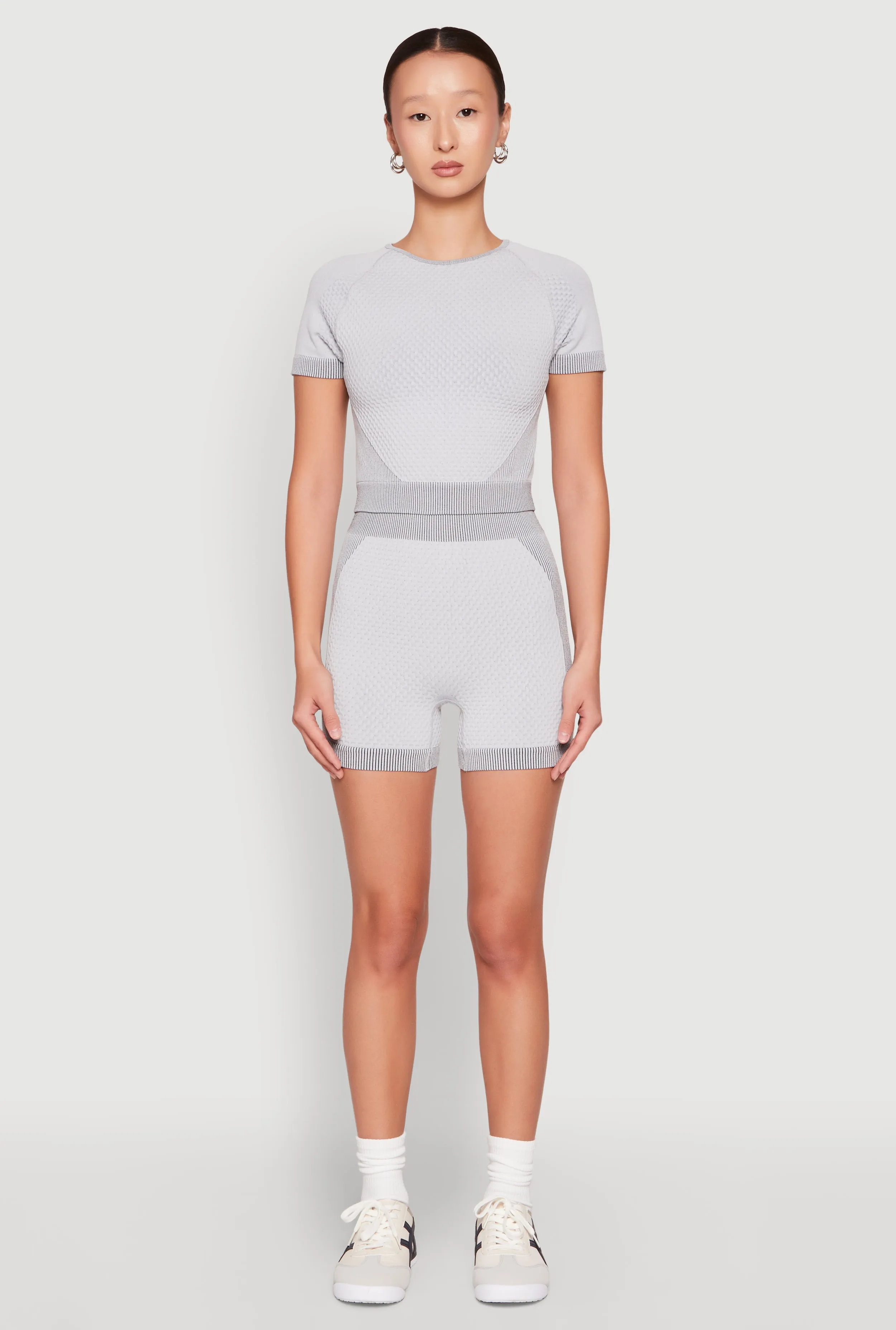 Seamless Ribbed Knit Ruched Biker Shorts sold by Rainbow product image thumbnail 2