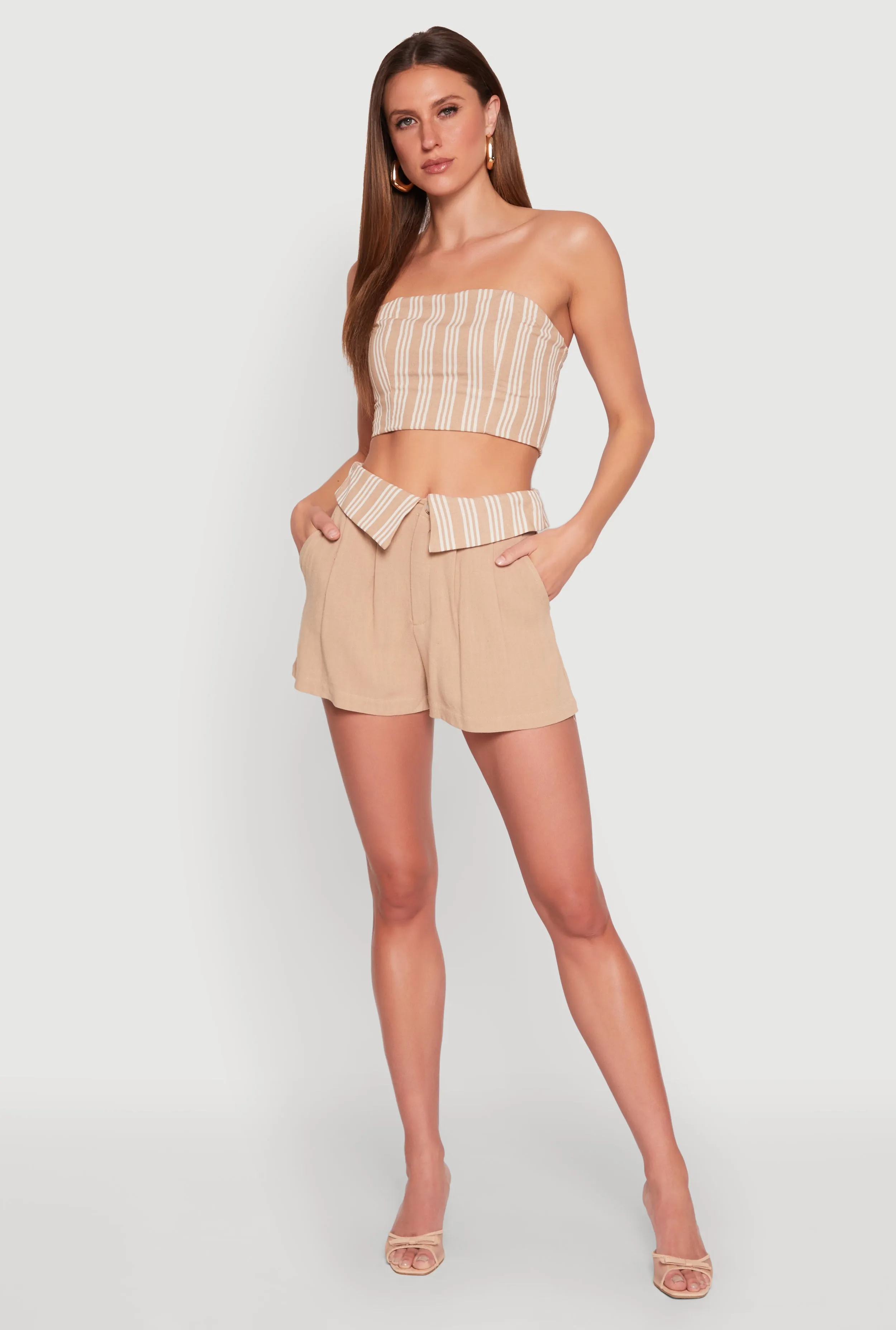Cropped Stripe Tube Top sold by Rainbow product image thumbnail 2