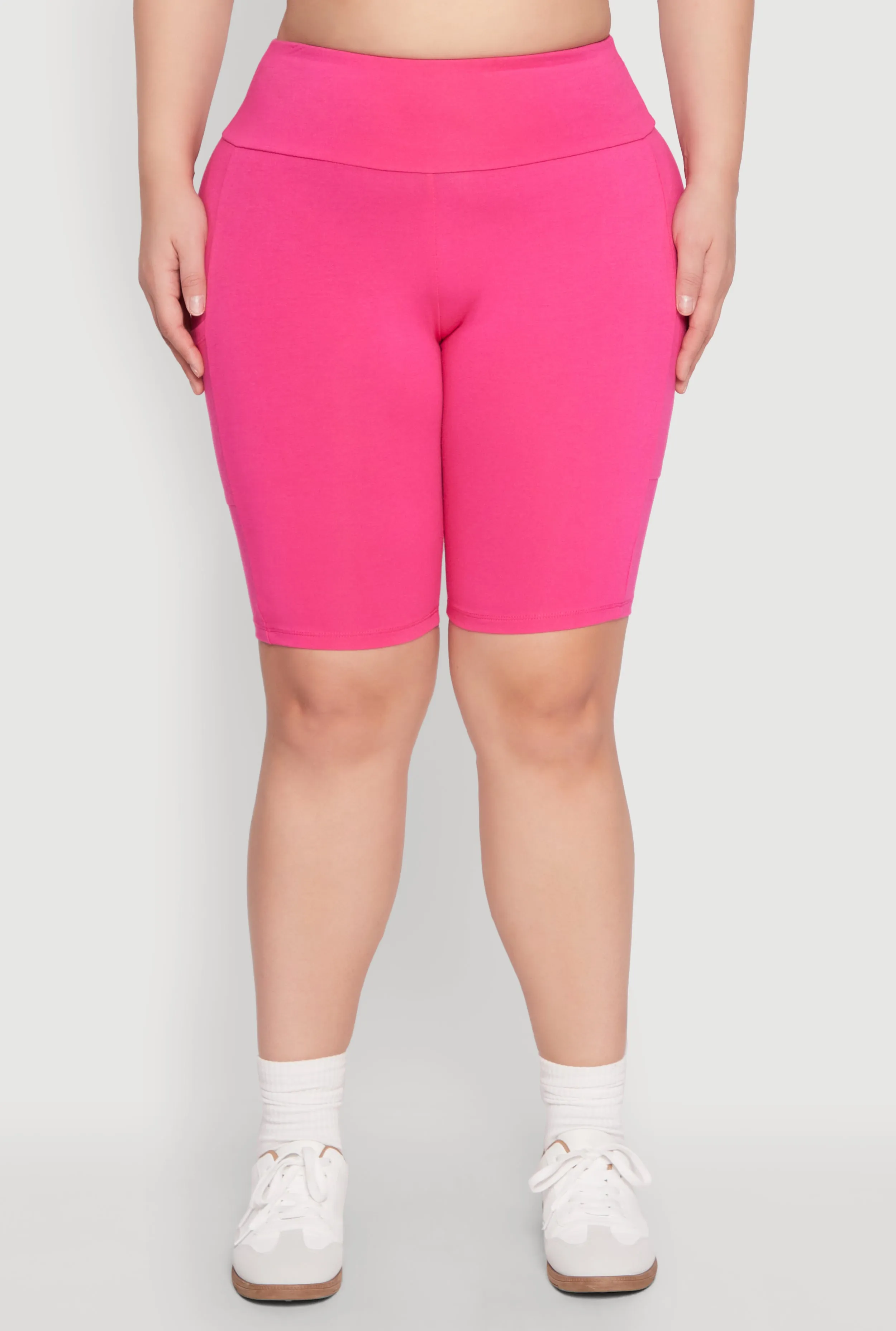 Plus Size High Waist Cell Phone Pocket Biker Shorts sold by Rainbow product image thumbnail 5