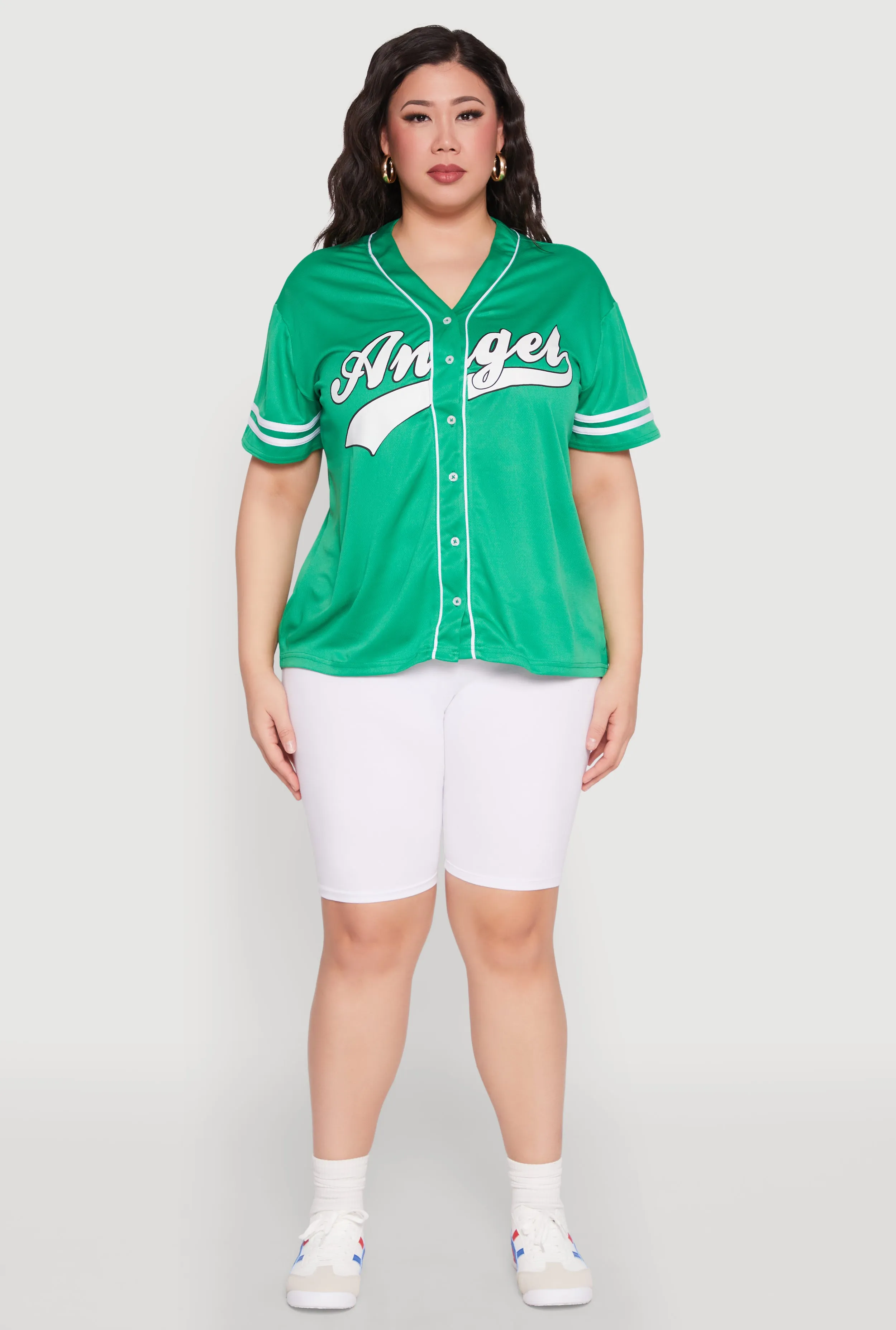 Plus Size Angel Graphic Baseball Tee sold by Rainbow product image thumbnail 3