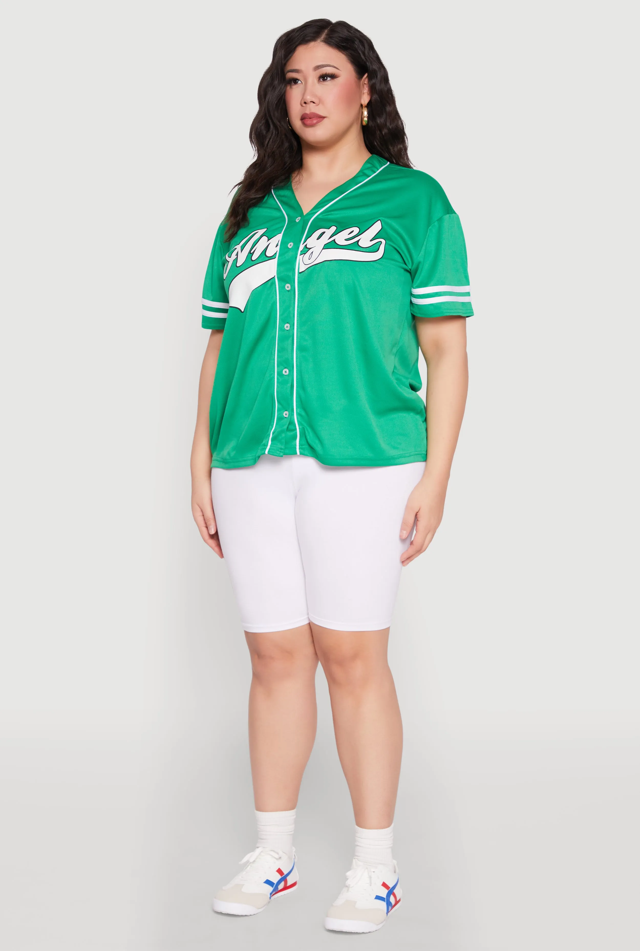 Plus Size Angel Graphic Baseball Tee sold by Rainbow product image thumbnail 5