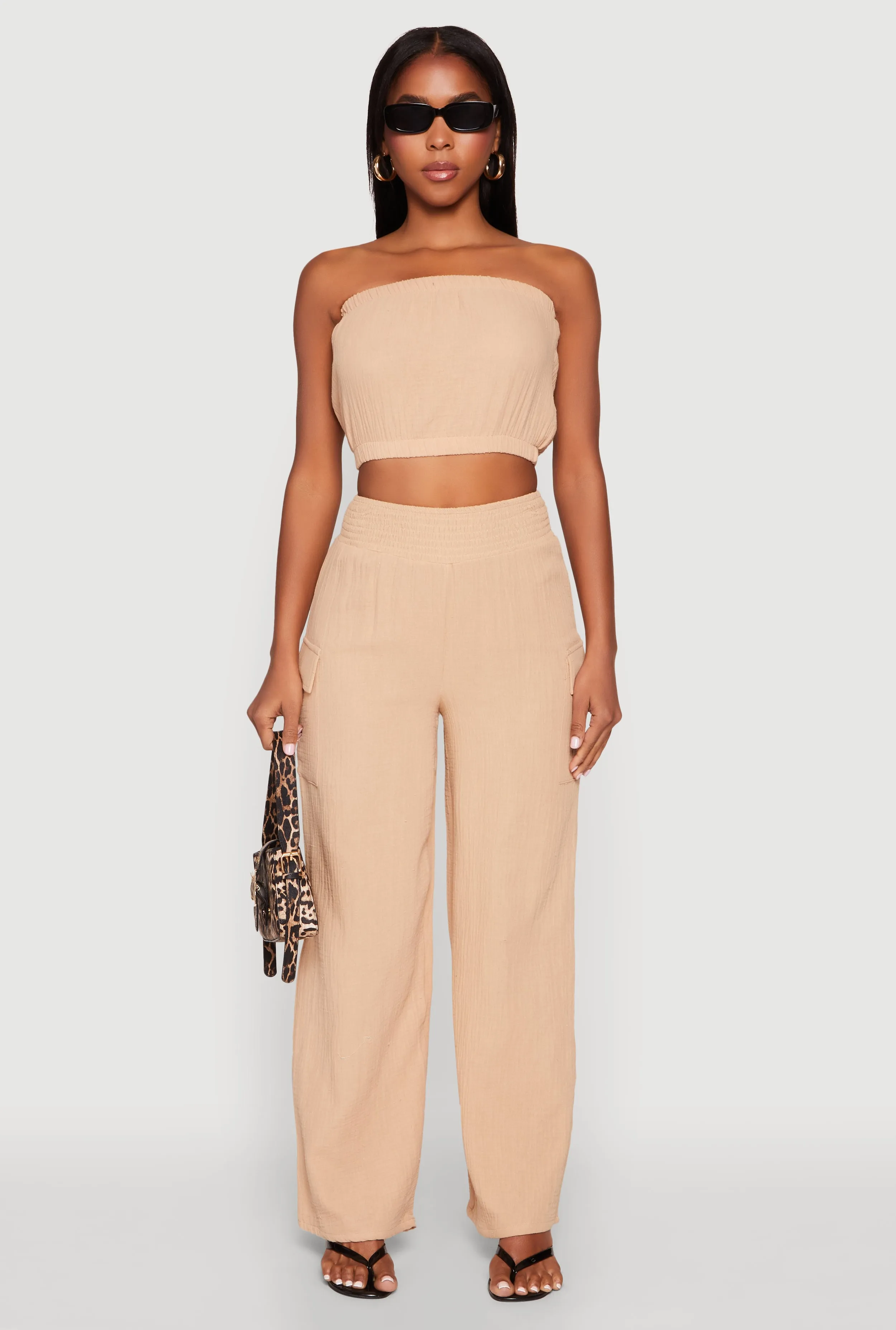 Gauze Knit Cargo Pocket Pants sold by Rainbow product image thumbnail 2