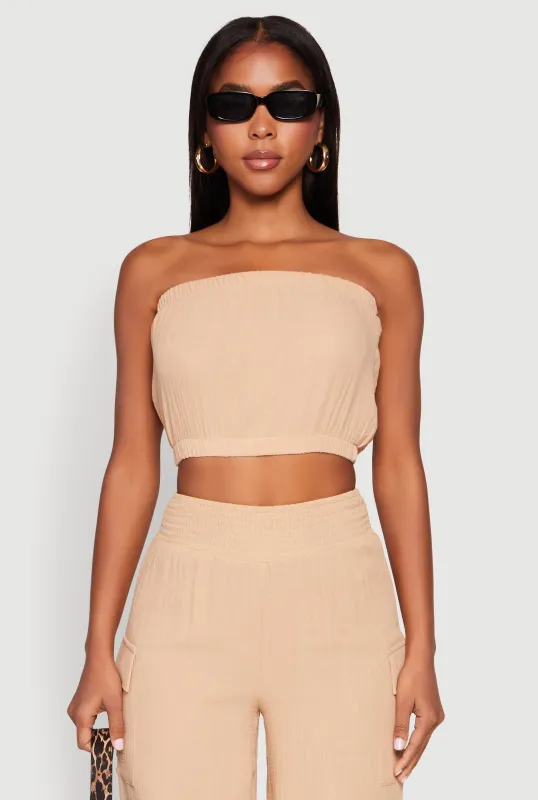 Gauze Knit Tube Top sold by Rainbow