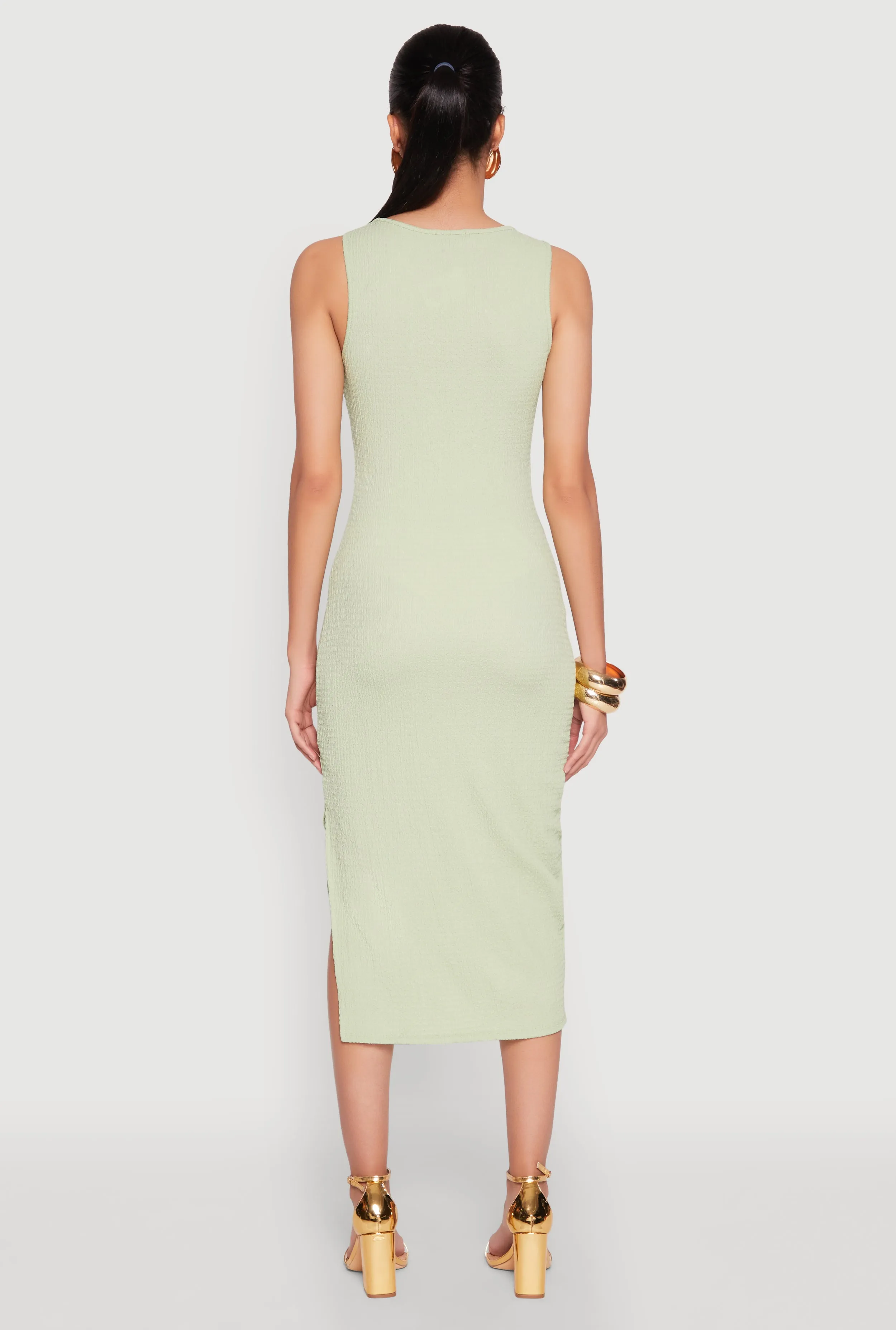 Metallic Seashell Cut Out Midi Dress sold by Rainbow product image thumbnail 5