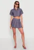 Linen Mini Pleated Skirt sold by Rainbow