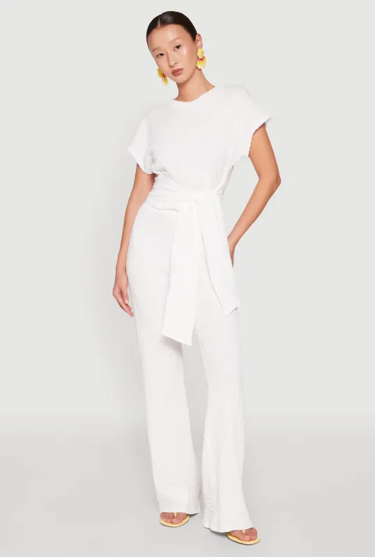 High Waisted Textured Knit Pants sold by Rainbow