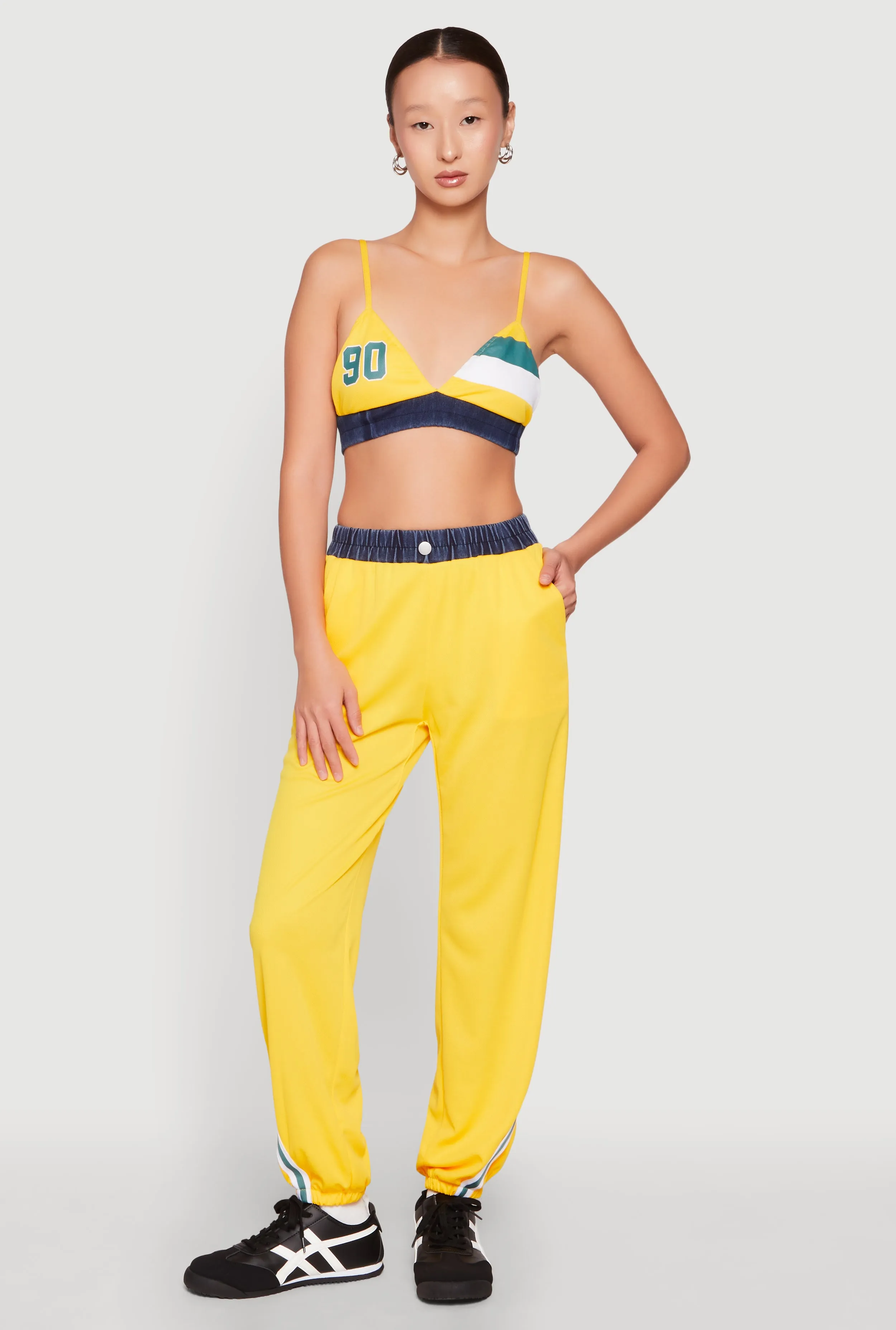 Contrast Trim High Waisted Joggers sold by Rainbow