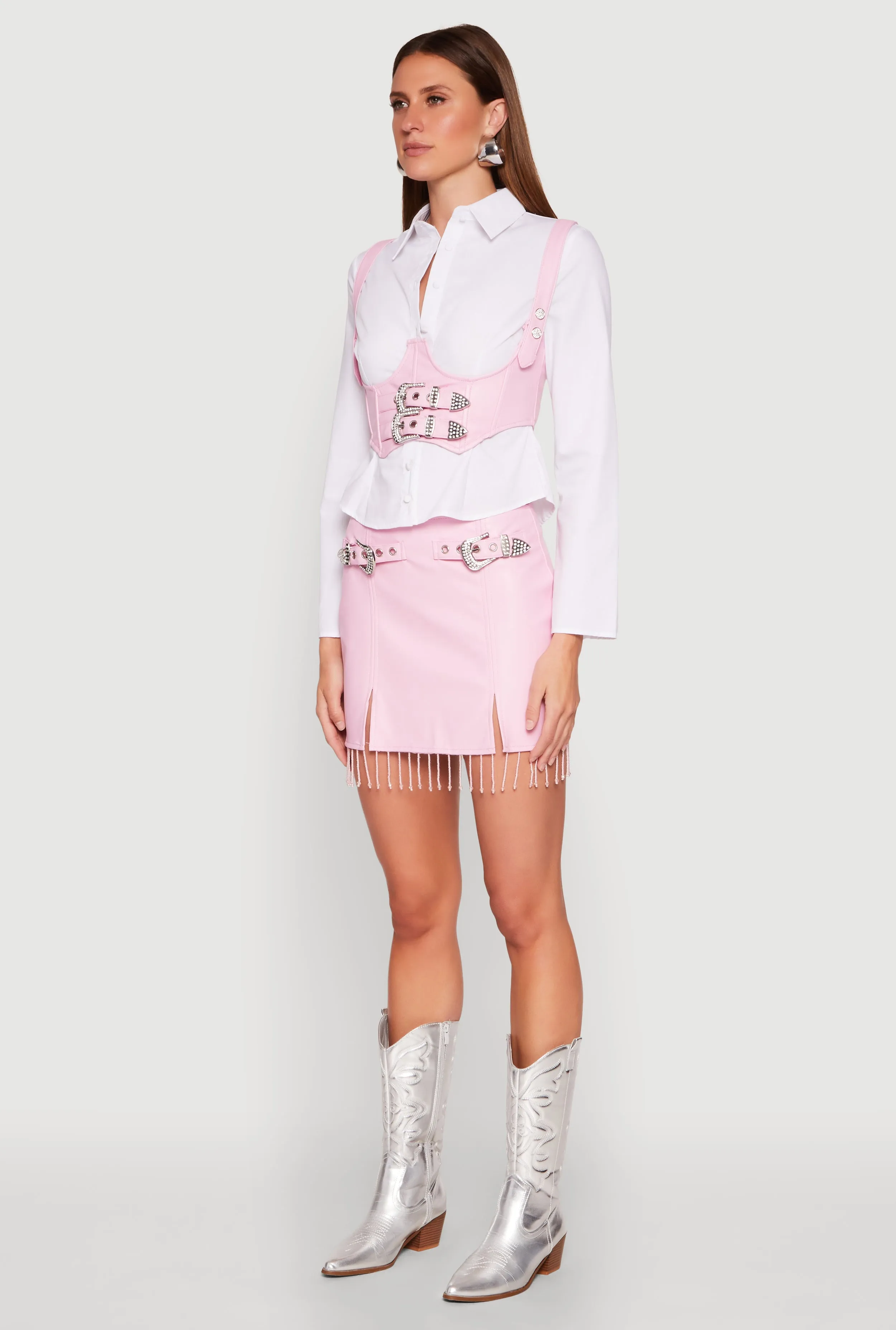 Faux Leather Western Underbust Corset sold by Rainbow product image thumbnail 5