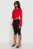 Ruffle Trim Tie Front Crop Top sold by Rainbow