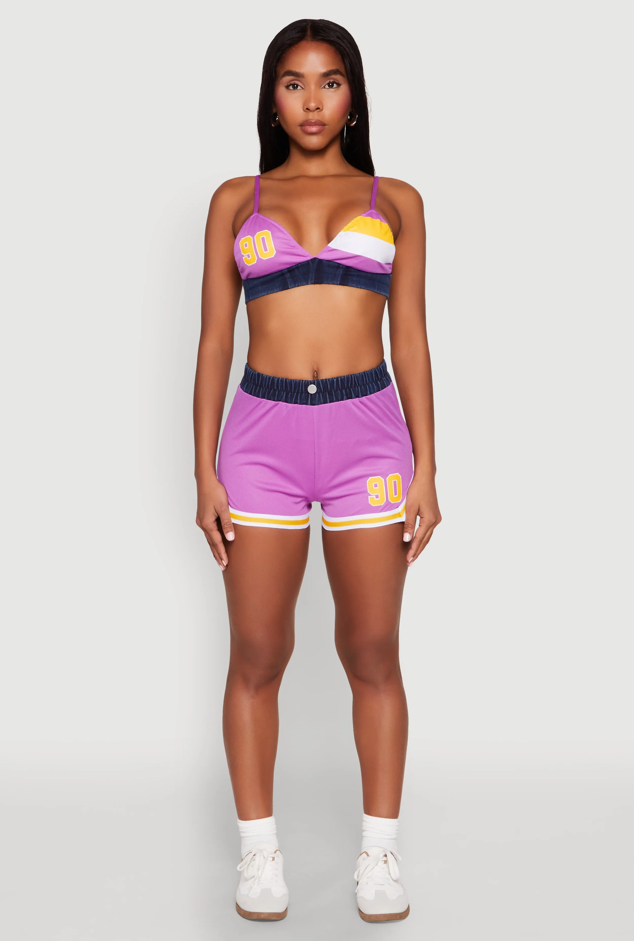 Jersey Mesh 90 Graphic Contrast Trim Bralette sold by Rainbow product image thumbnail 3