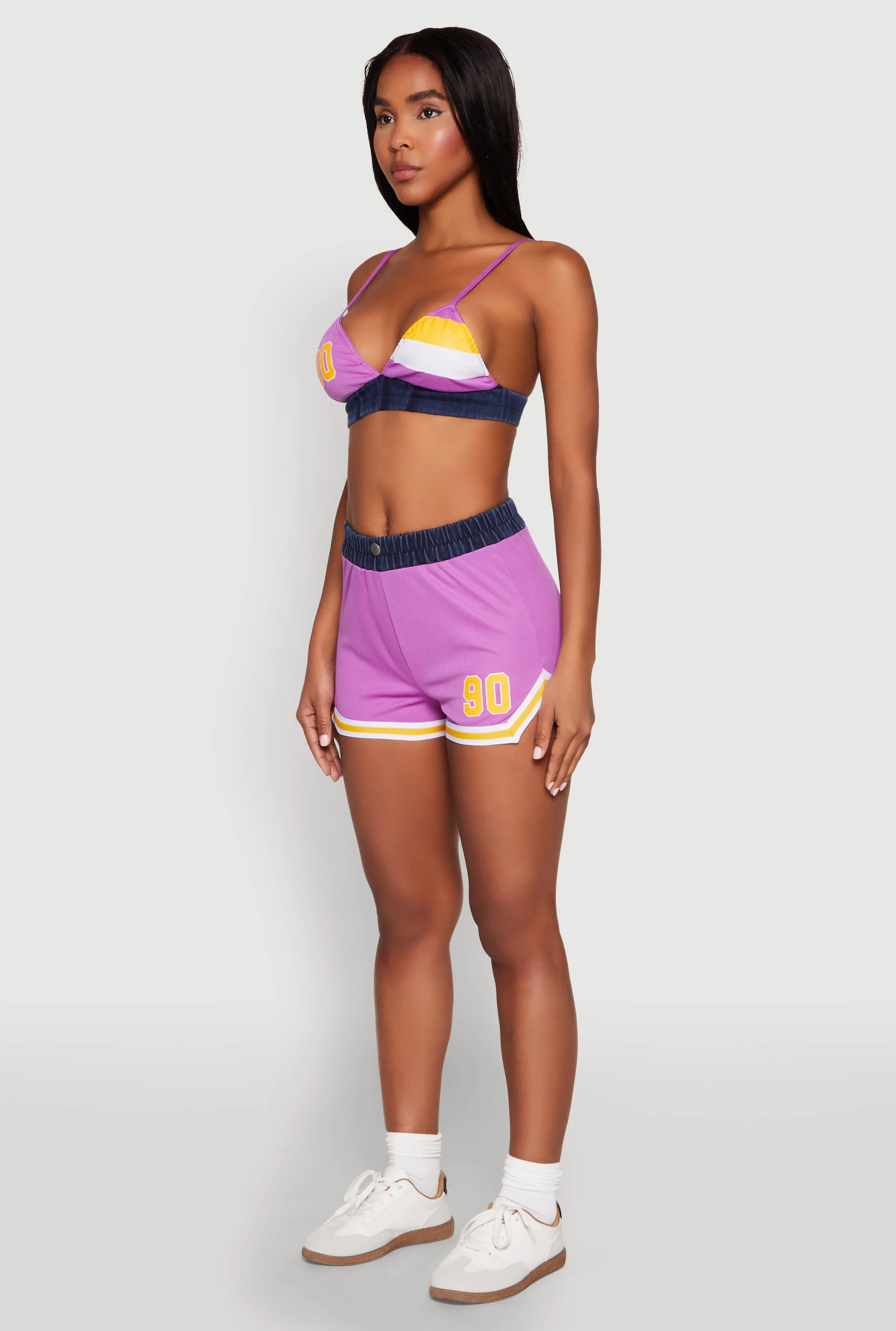 Jersey Mesh 90 Graphic Contrast Trim Bralette sold by Rainbow product image thumbnail 5