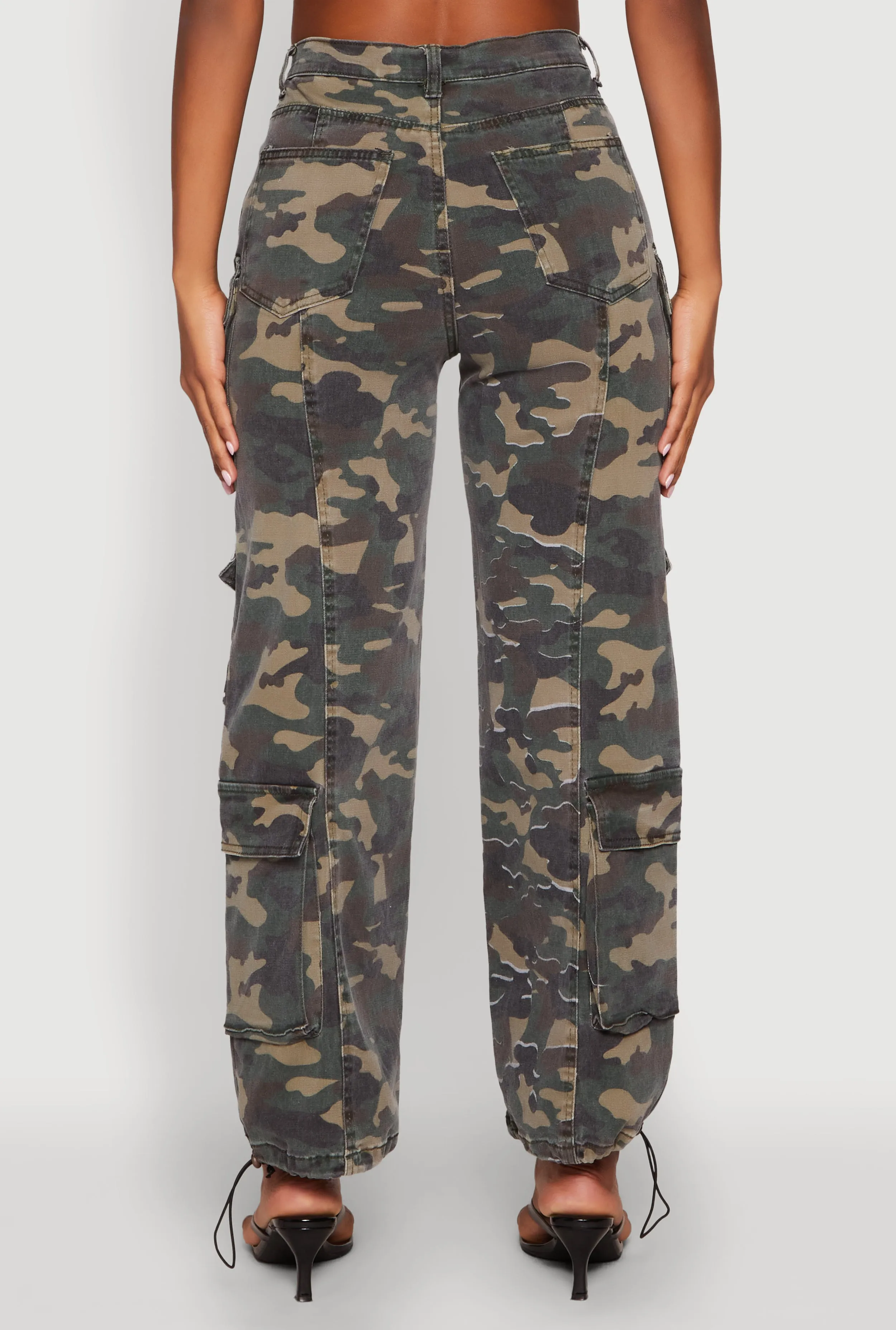 Denim Camouflage Cargo Pocket Drawstring Joggers sold by Rainbow product image thumbnail 5