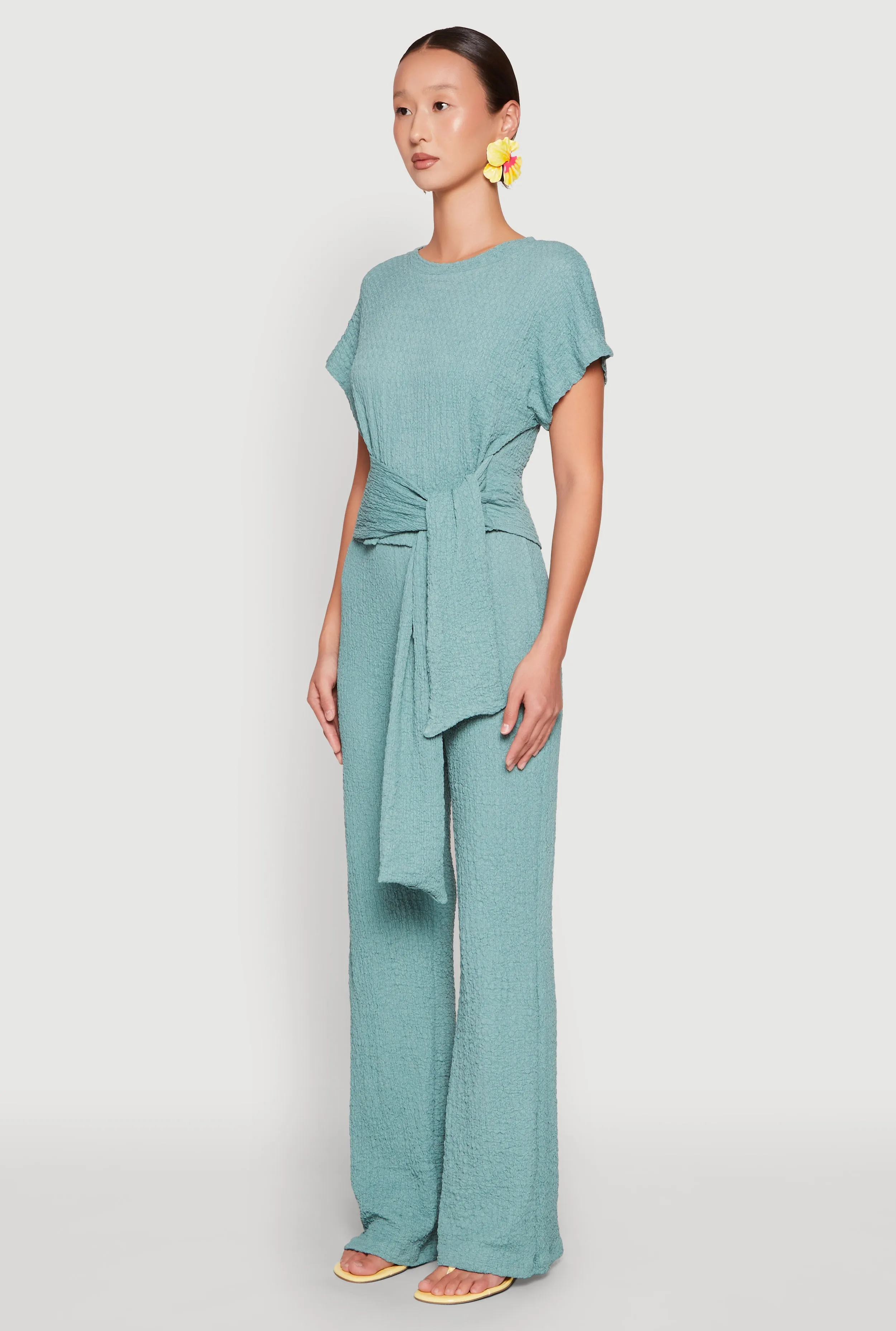 Tie Front Textured Knit Top sold by Rainbow product image thumbnail 5