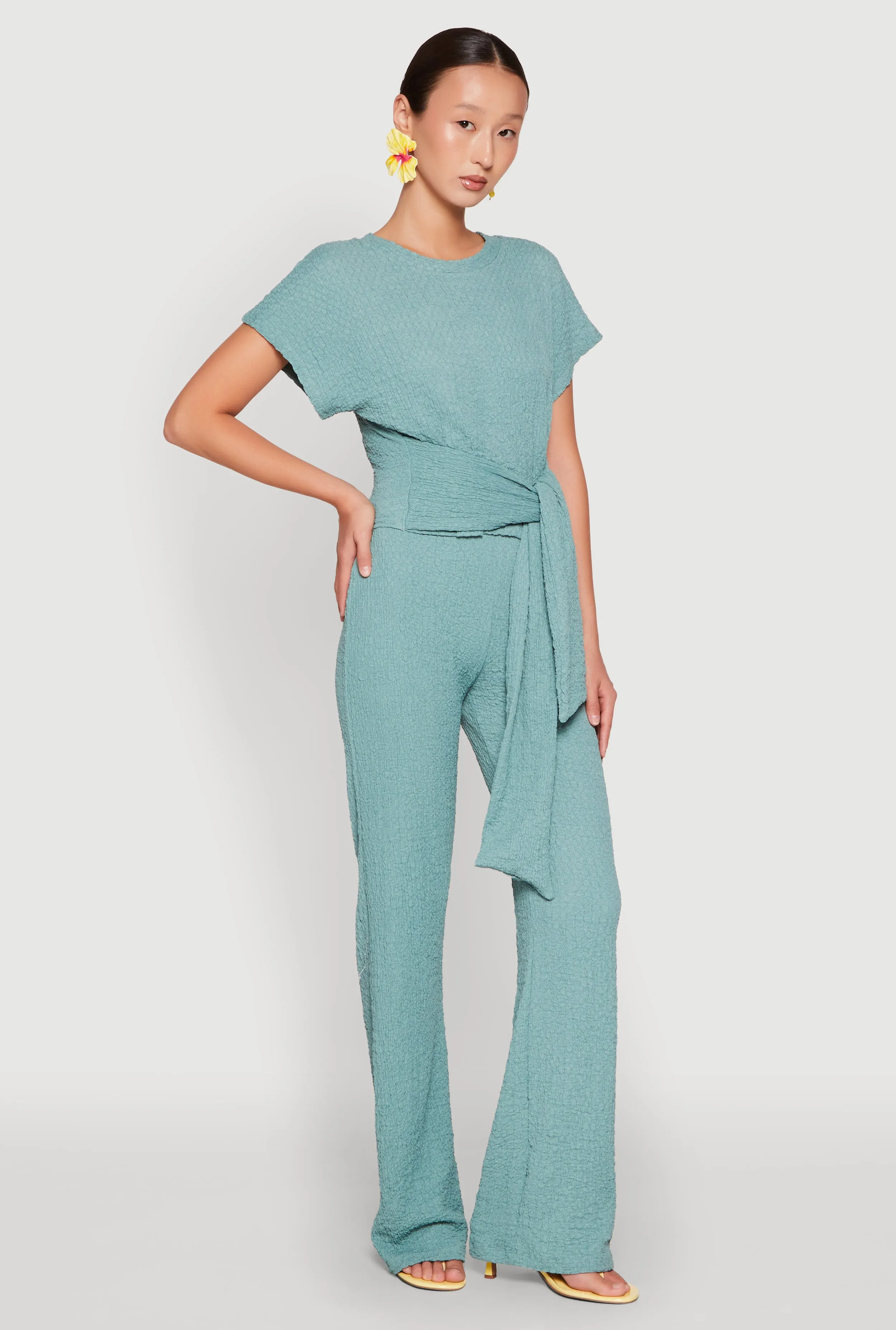 Tie Front Textured Knit Top sold by Rainbow product image thumbnail 3