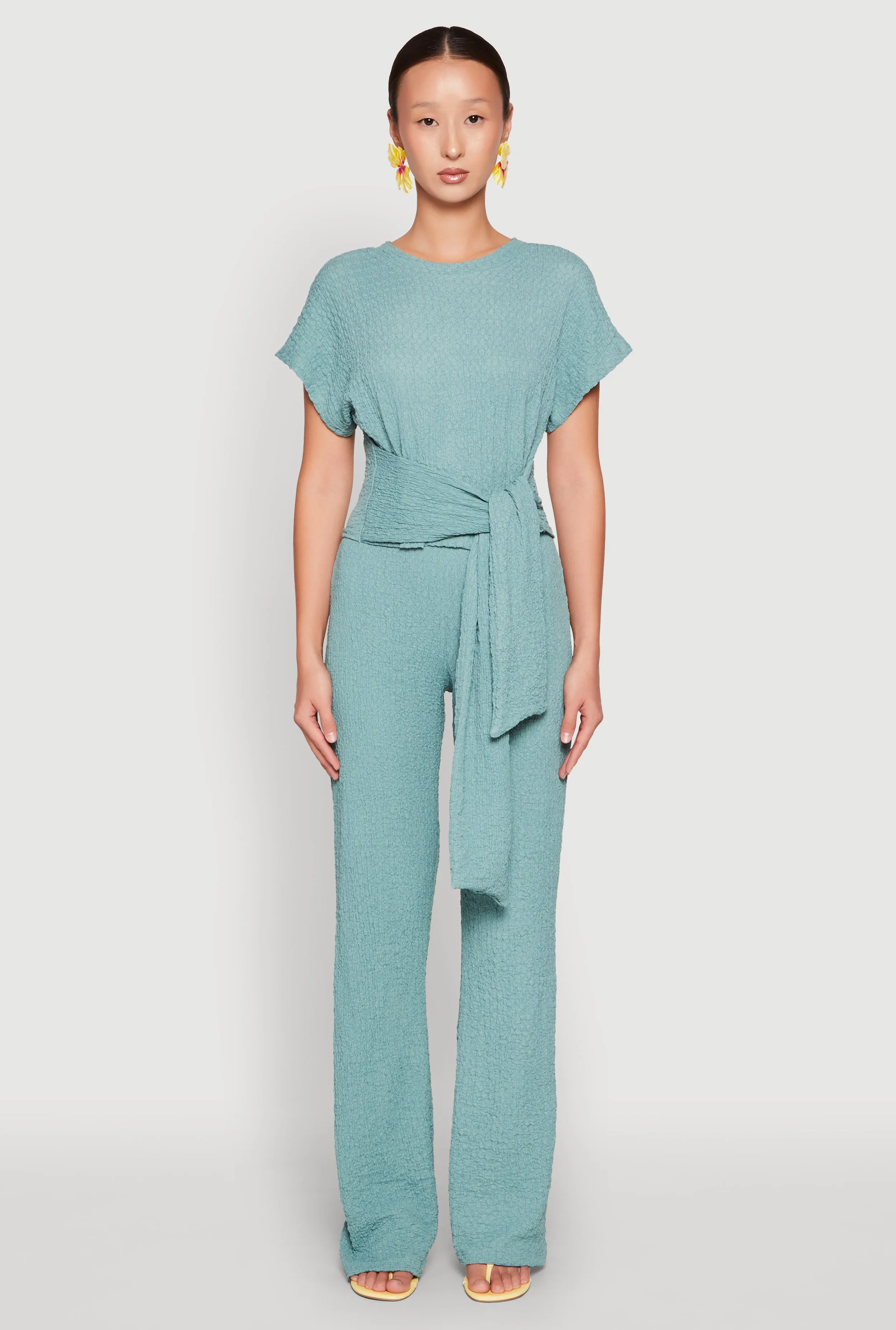 Tie Front Textured Knit Top sold by Rainbow product image thumbnail 2